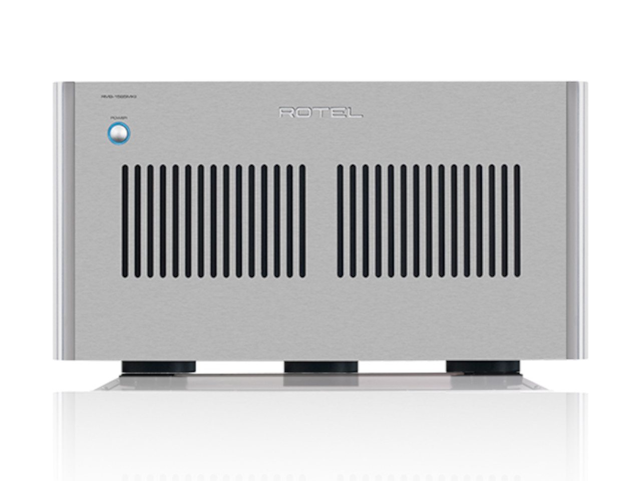Hifi-Verstärker, Audiophile-Verstärker, Silbernes Gehäuse, belüftete Front, Kompakter Verstärker