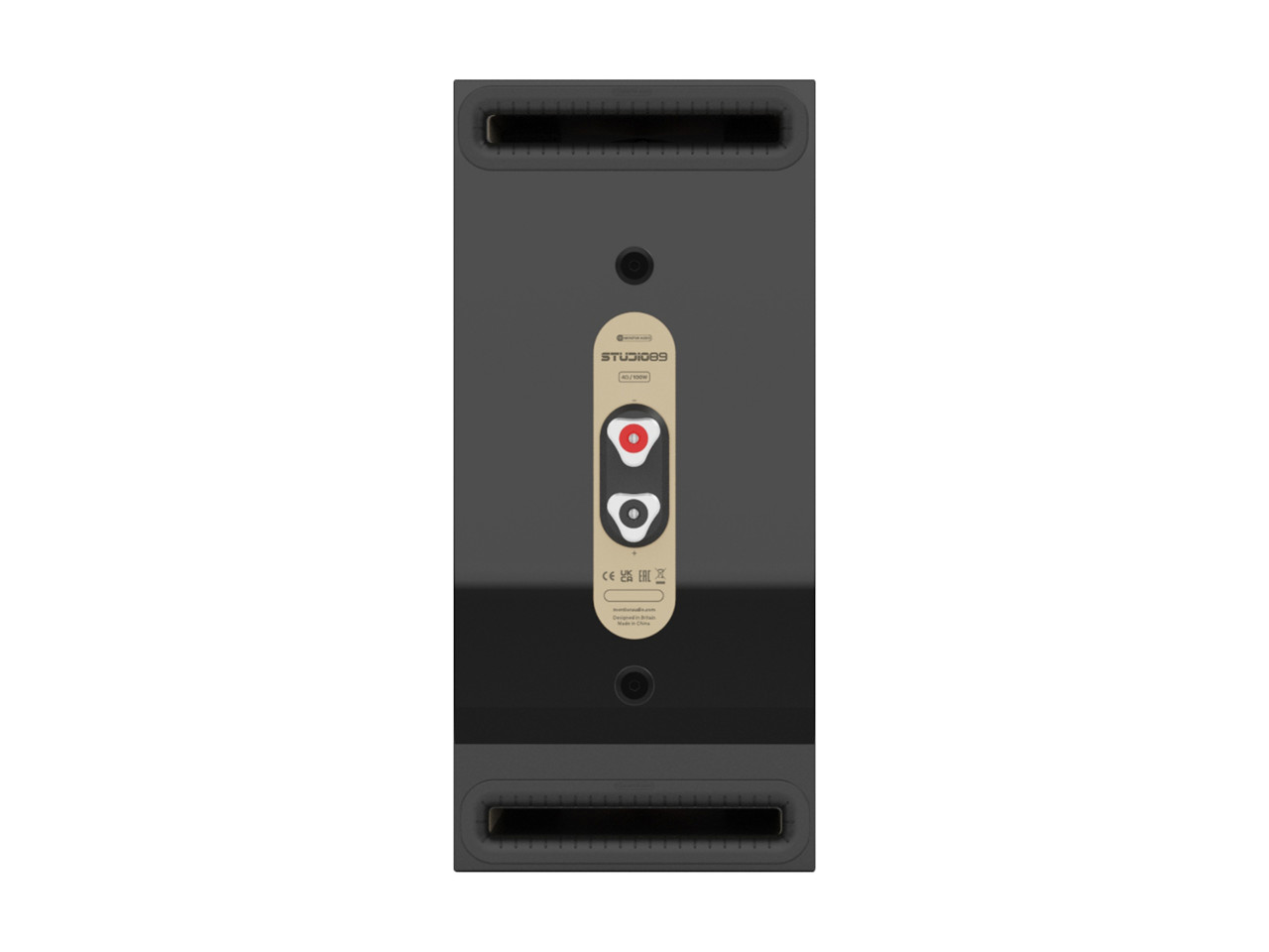 Rückseite,  HDMI-ähnliche Anschlüsse, A/V-Anschlüsse, Studiobed-Design, graues Gehäuse