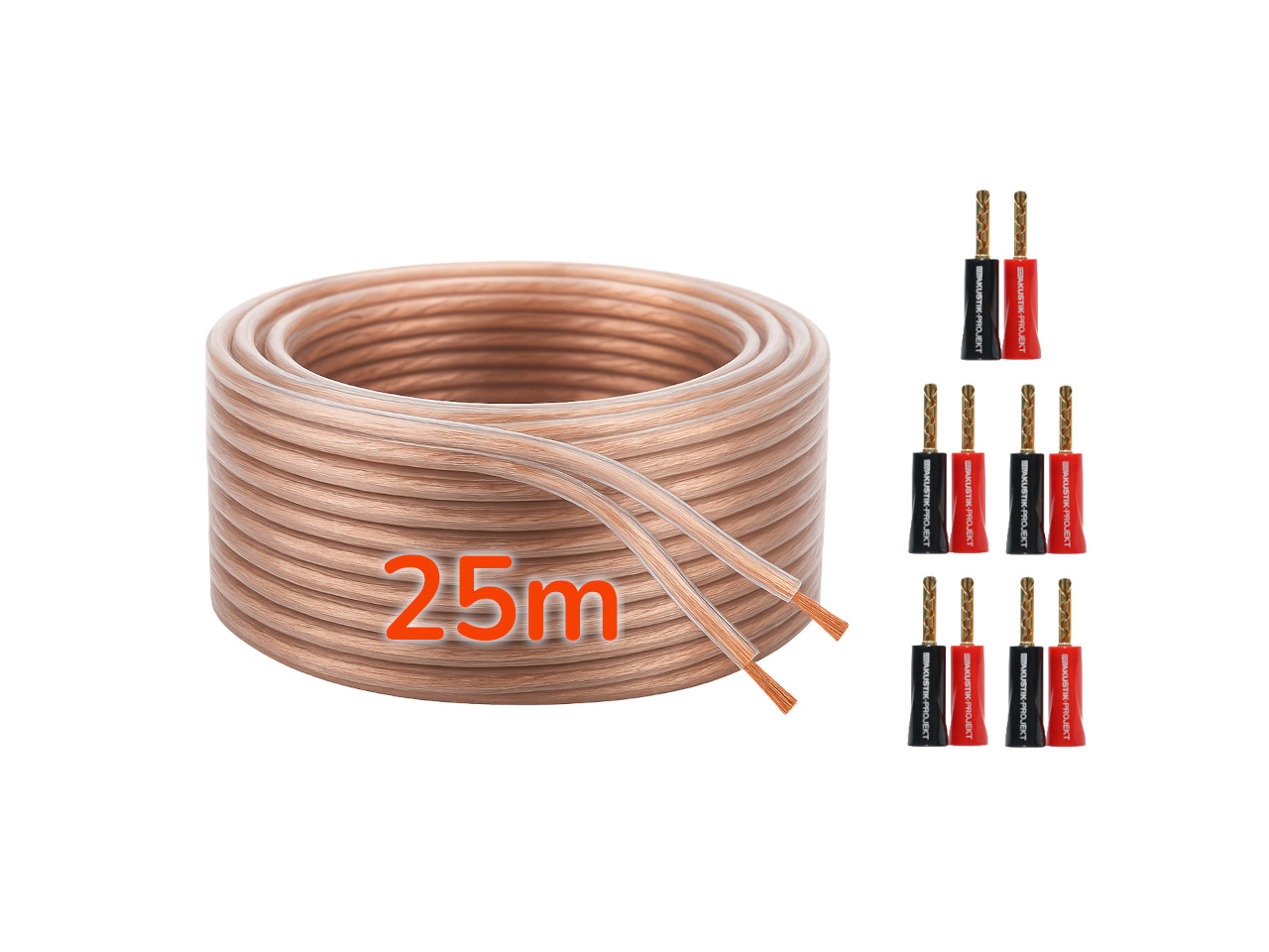 5.0 Heimkino Kabel-Kit Performance OFC Spule, Spirale, Kabel