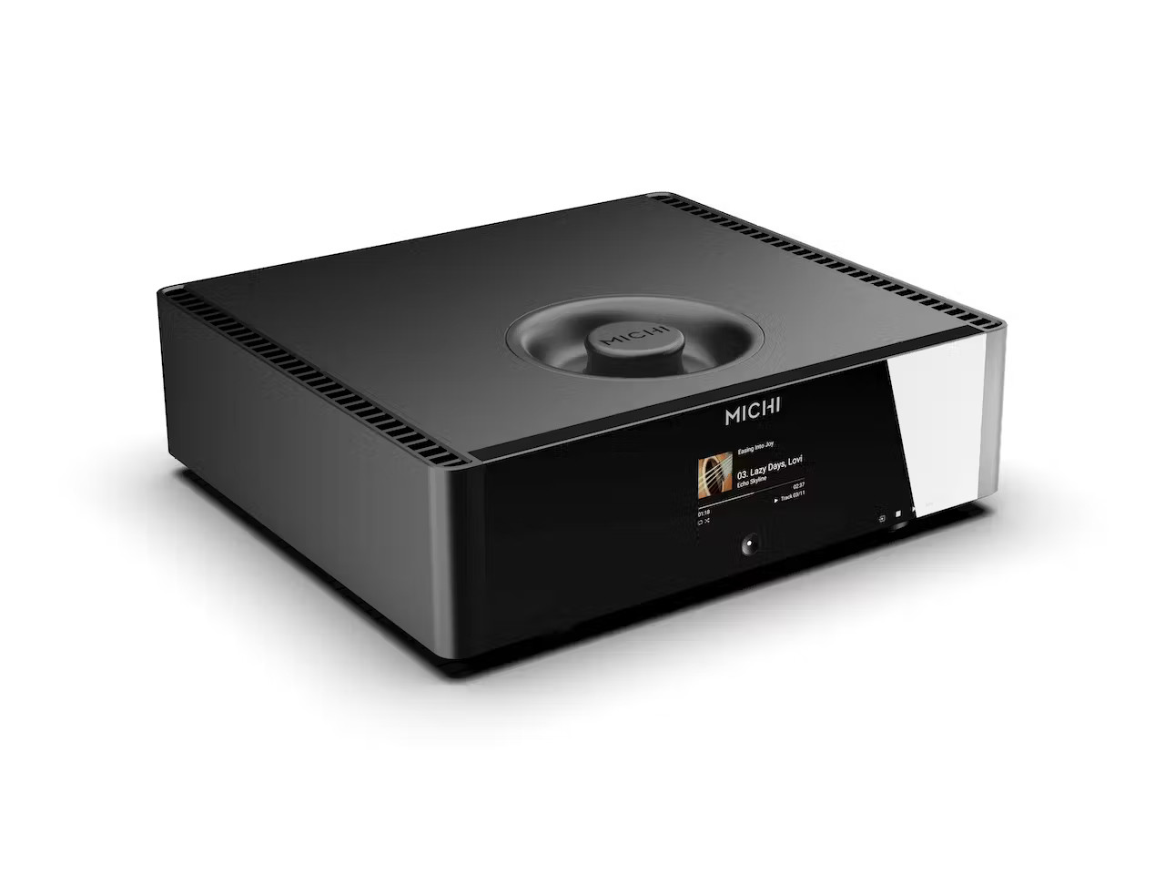 audiophile Einheit, digitaler Audiosverstärker, Stereoempfänger, schwarzes Metallgehäuse, Touchscreen-Display