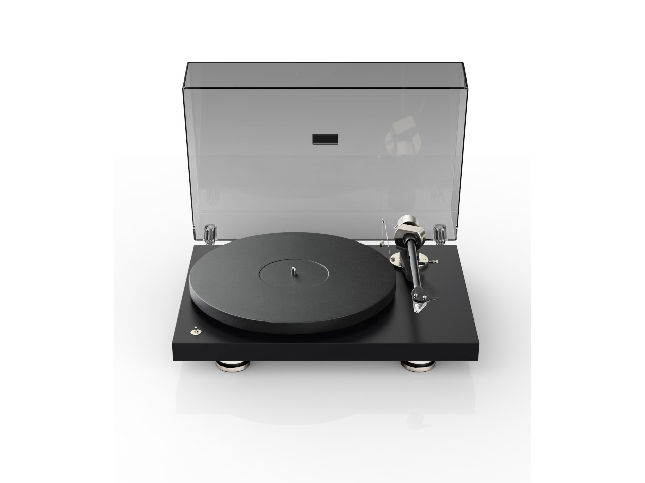 Plattenspieler, Turntable, Schwarz, Tonarm, Abdeckhaube