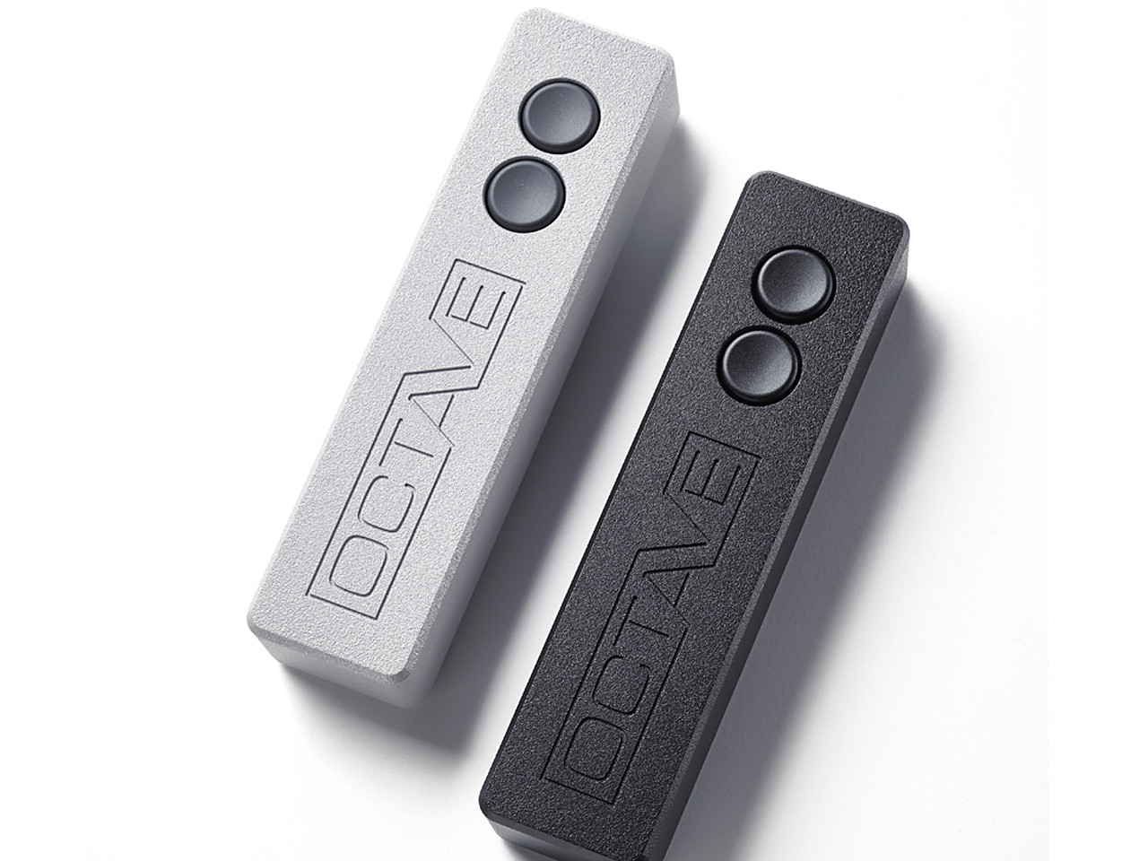 remote, control, dual-button, metall, grau-schwarz