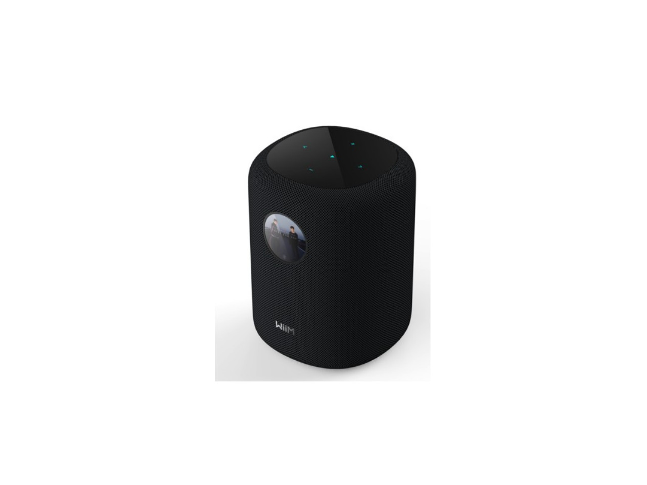 Smart speaker, Schwarz, Mäandernde Gehäuse, Runder Display, WLAN-Lautsprecher