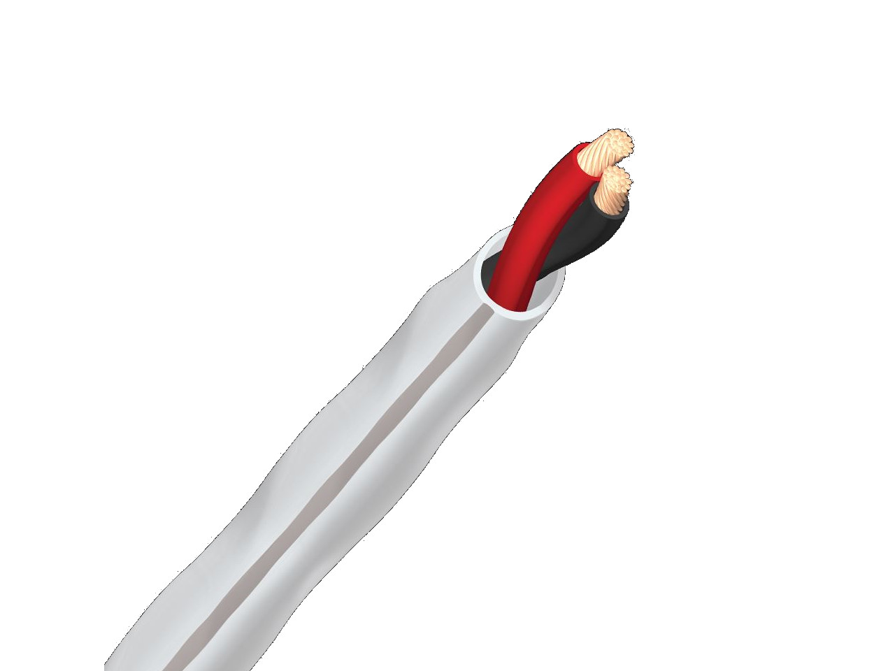 kabel, kupfer, isoliert, rote hülle, 2-adrig