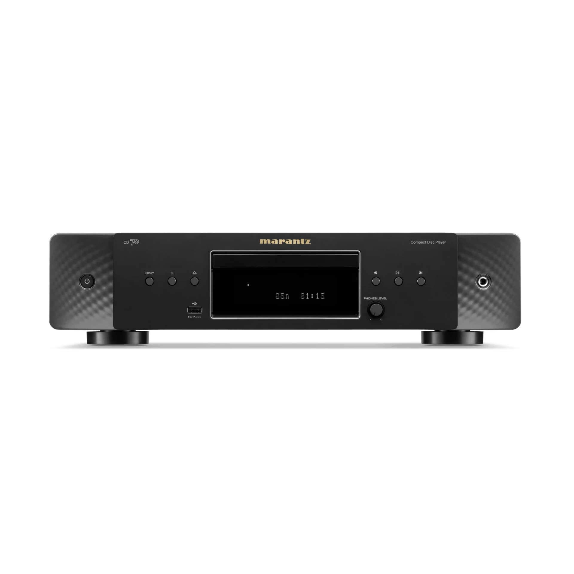 CD-Player, schwarz, USB-Anschluss, Kopfhöreranschluss, Digitaldisplay