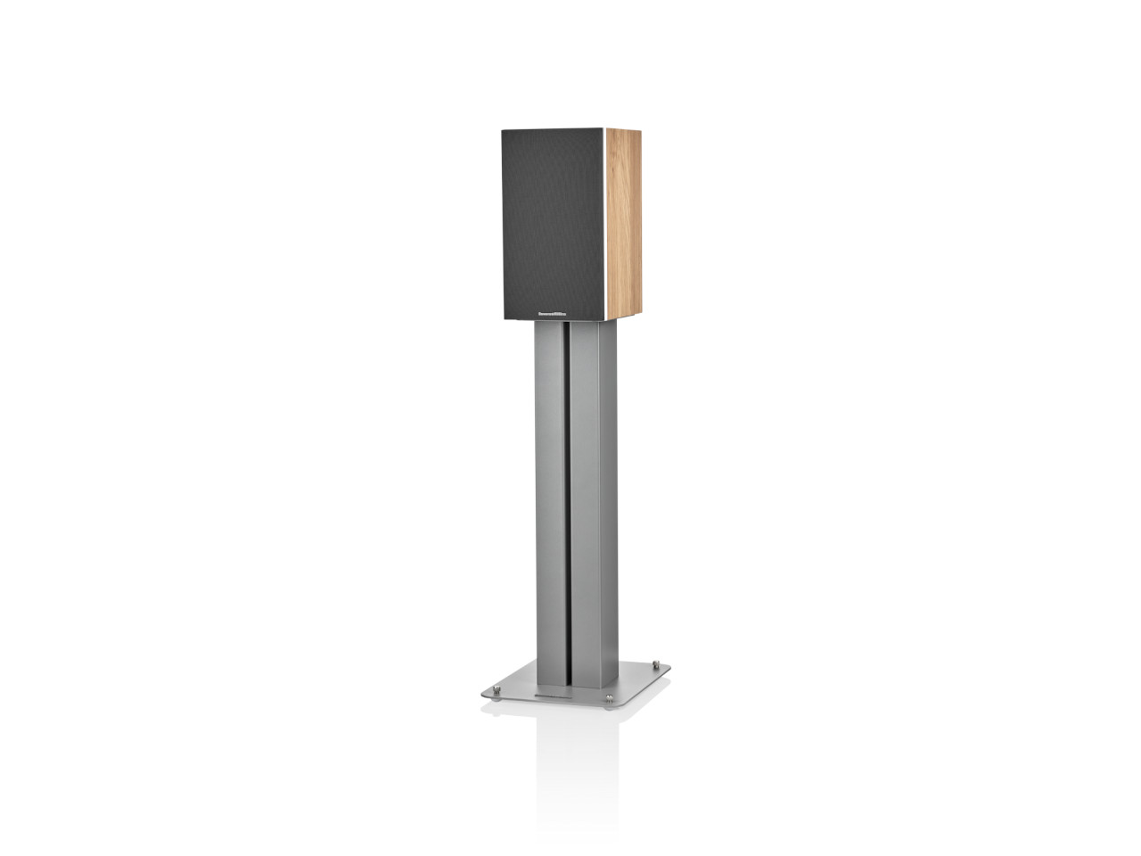 Lautsprecher, Standlautsprecher, Holzseitenteil, Metallständer, Gehäuse schwarz/grå