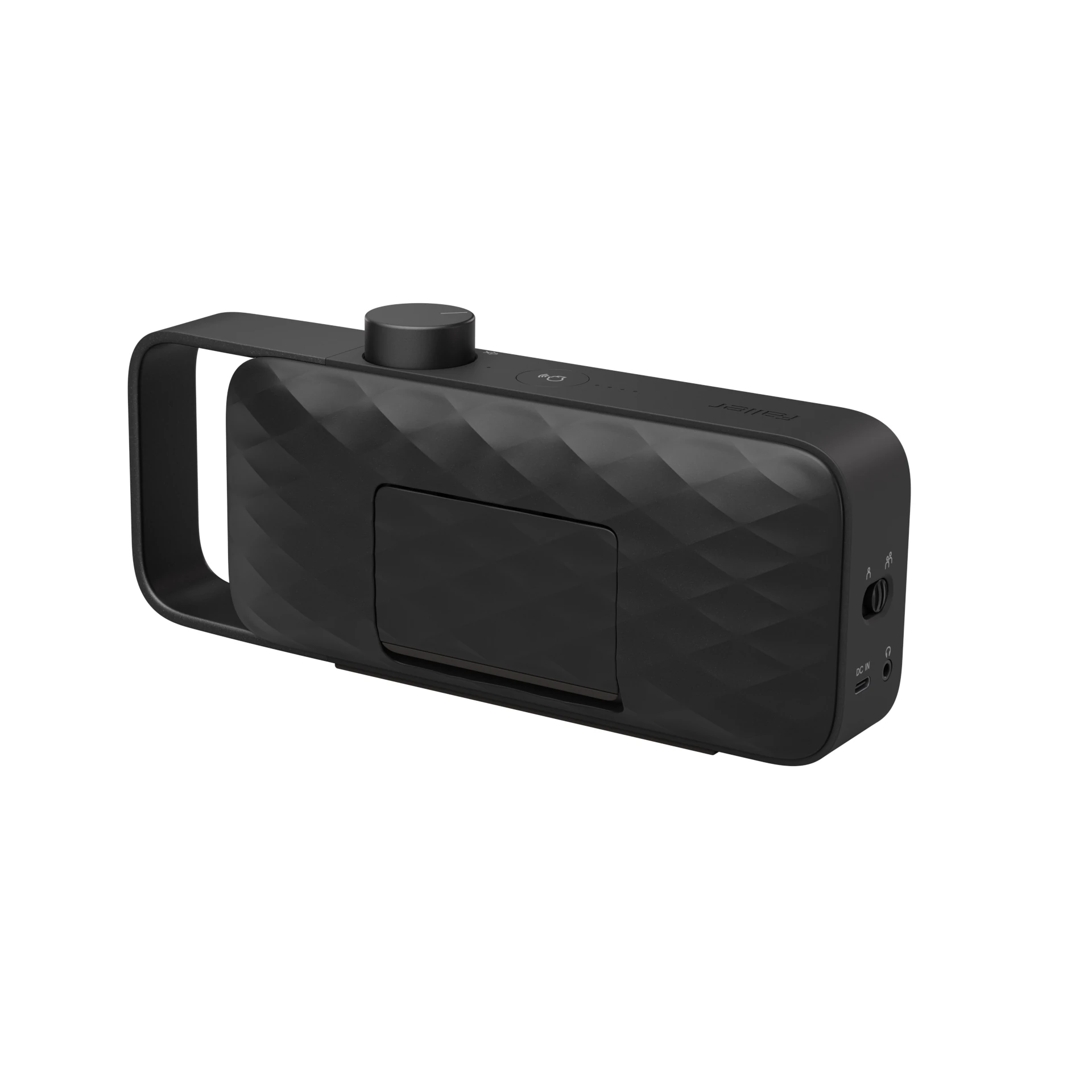 Bluetooth-Lautsprecher, tragbar, schwarz, Tragegriff, Strukturierte Front