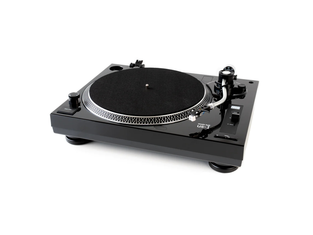 Plattenspieler, Turntable, DJ-Setup, manuelle Pitch, schwarz
