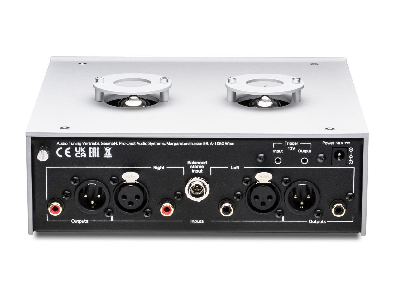 Audio-Interface, Rackmontage, XLR-Eingänge, DIN-Stecker, Silber-Schwarz