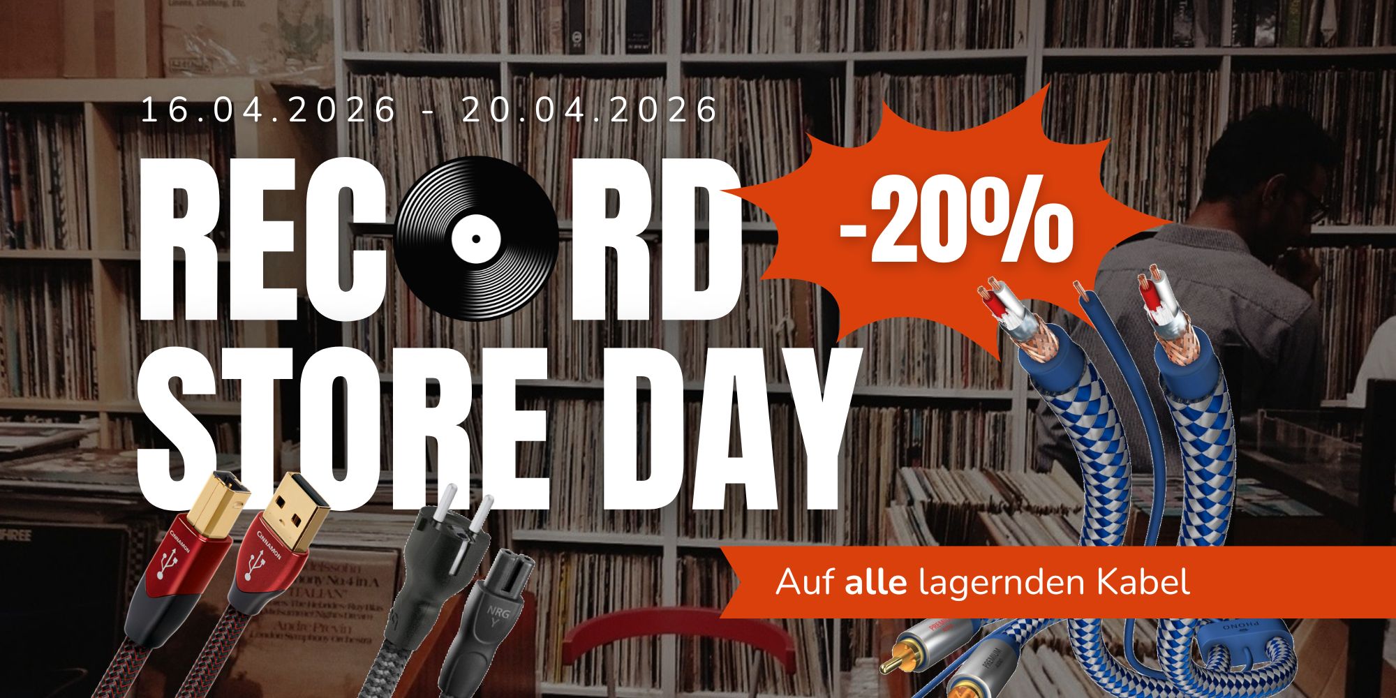 Schallplatte, Vinyl, Store-Day, Kabel, Audiozubehör