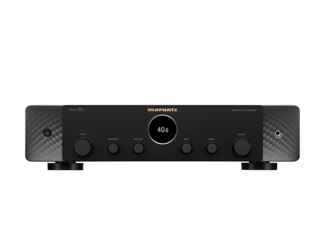 stereo-empfänger, verstärker, digitalanzeige, schwarz, runde-knöpfe