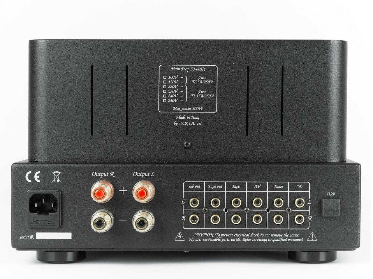 audio, stereo, Verstärker, Rückseite, Anschlüsse