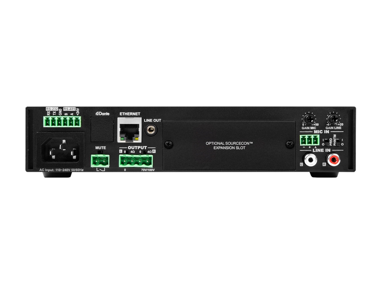 Netzwerkgerät, Rackmount, Audio-Schnittstelle, Ethernet, Line-out