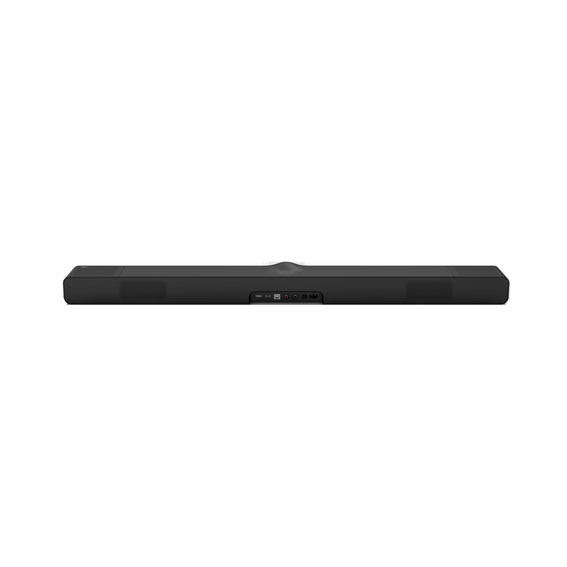 soundbar, bar, schwarz, gekrümter oberteil, mit mittleren anschlüssen