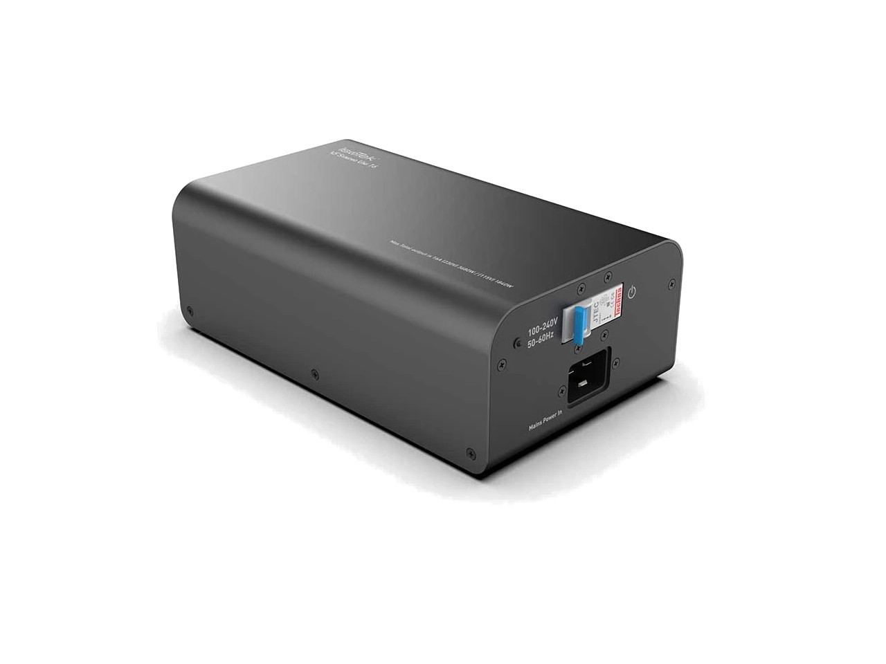 Netzteil, AC-DC-Wandler, Metallgehäuse, blauer Schalter, Stromversorgung