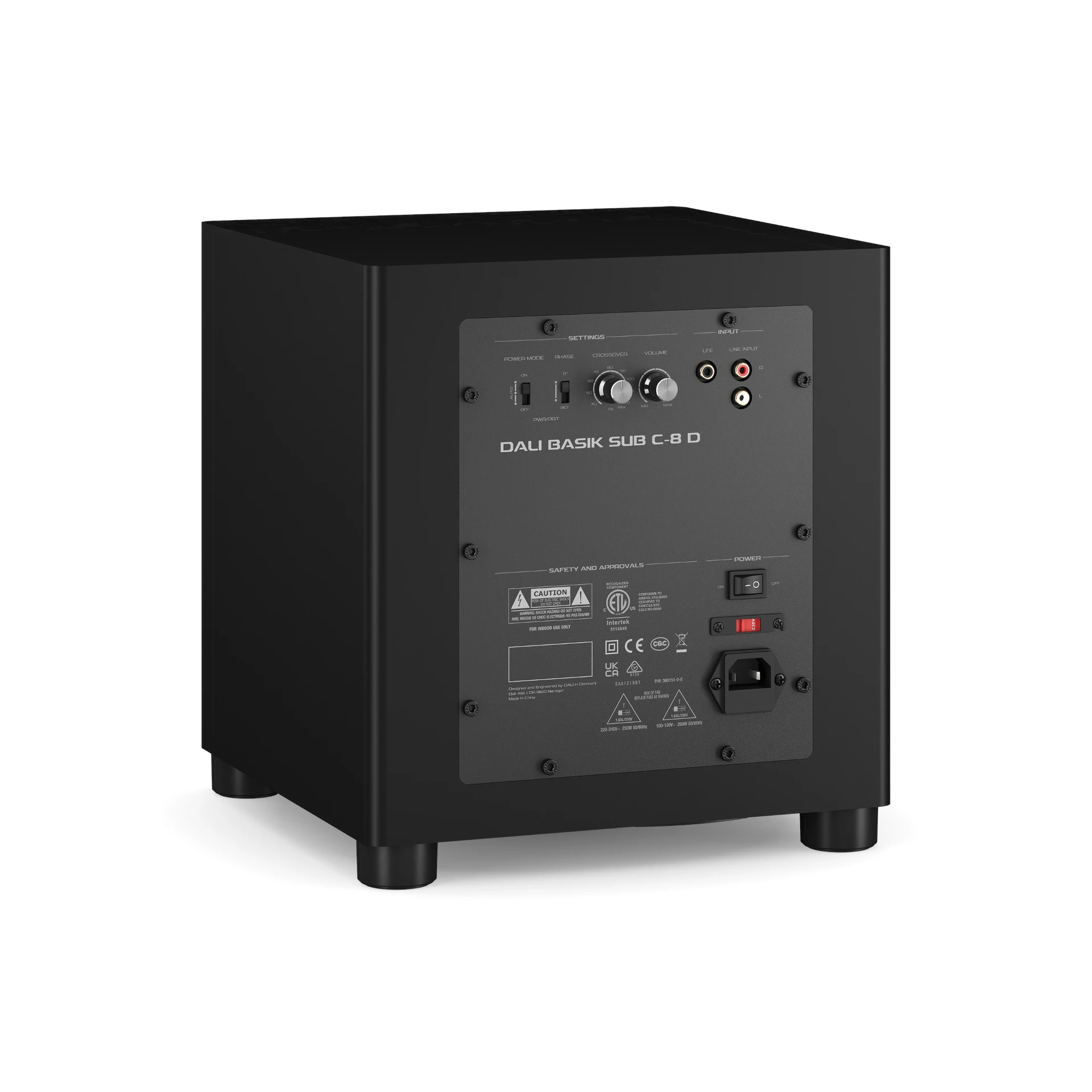 Subwoofer, Aktivlautsprecher, Schwarz, Cinch-Anschluss, Lautsprecher