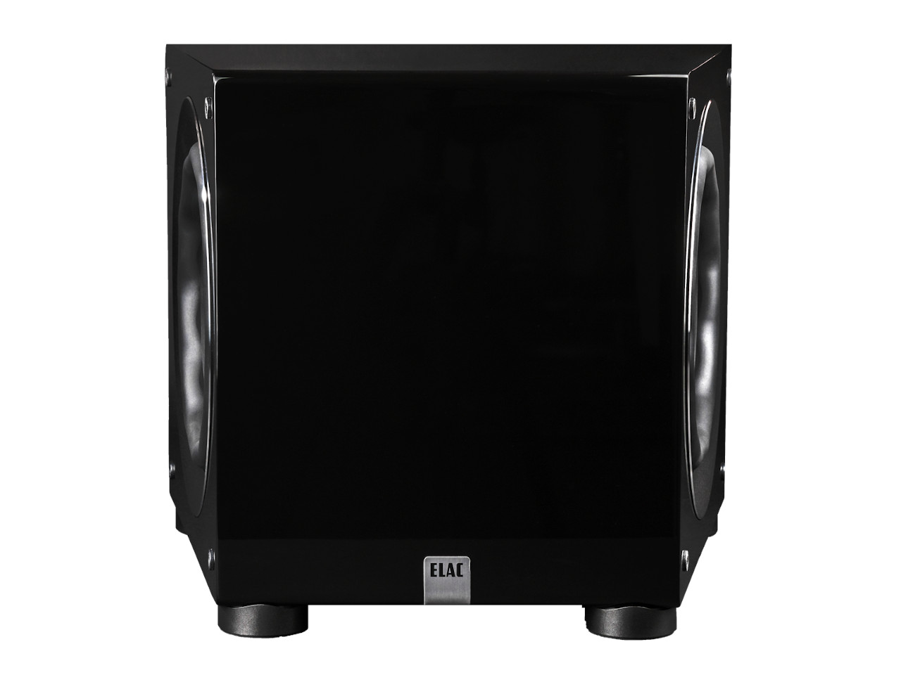 subwoofer, lautsprecher, schwarz, gehäuse, elac