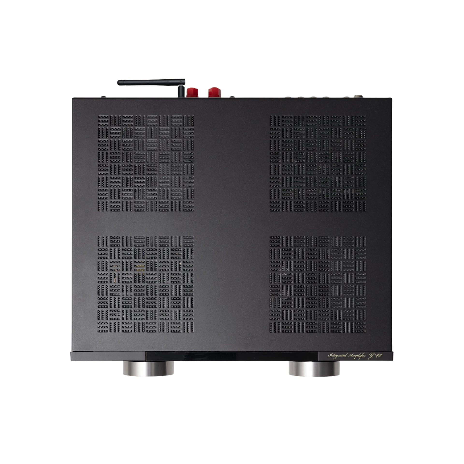 amplifier, audio equipment, rackmount, black metal, vented panel