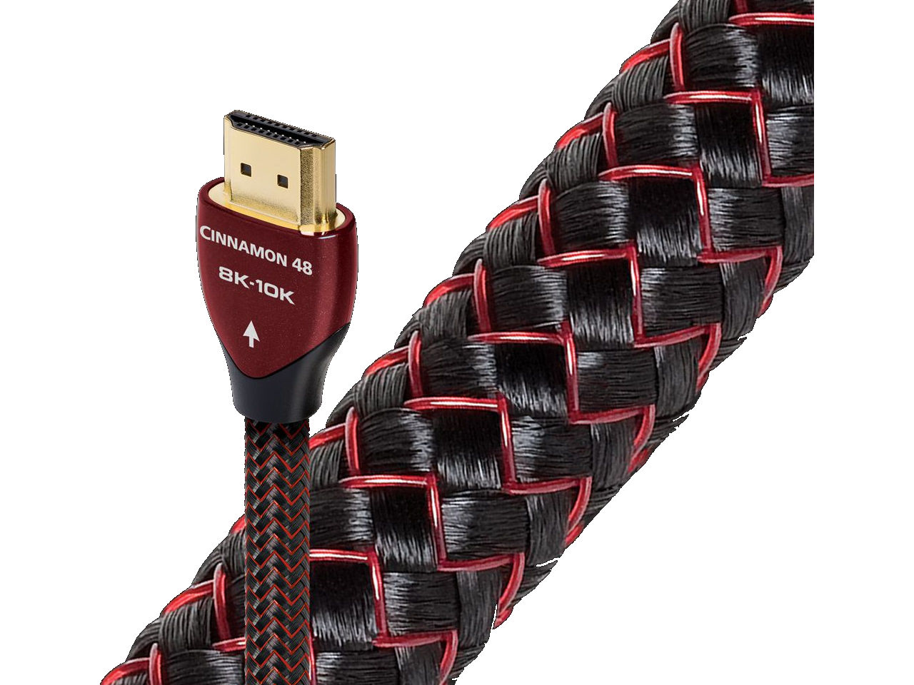 HDMI-Kabel, 8K/10K, geflochtenes Kabel, schwarz-rot, goldfarbener Stecker