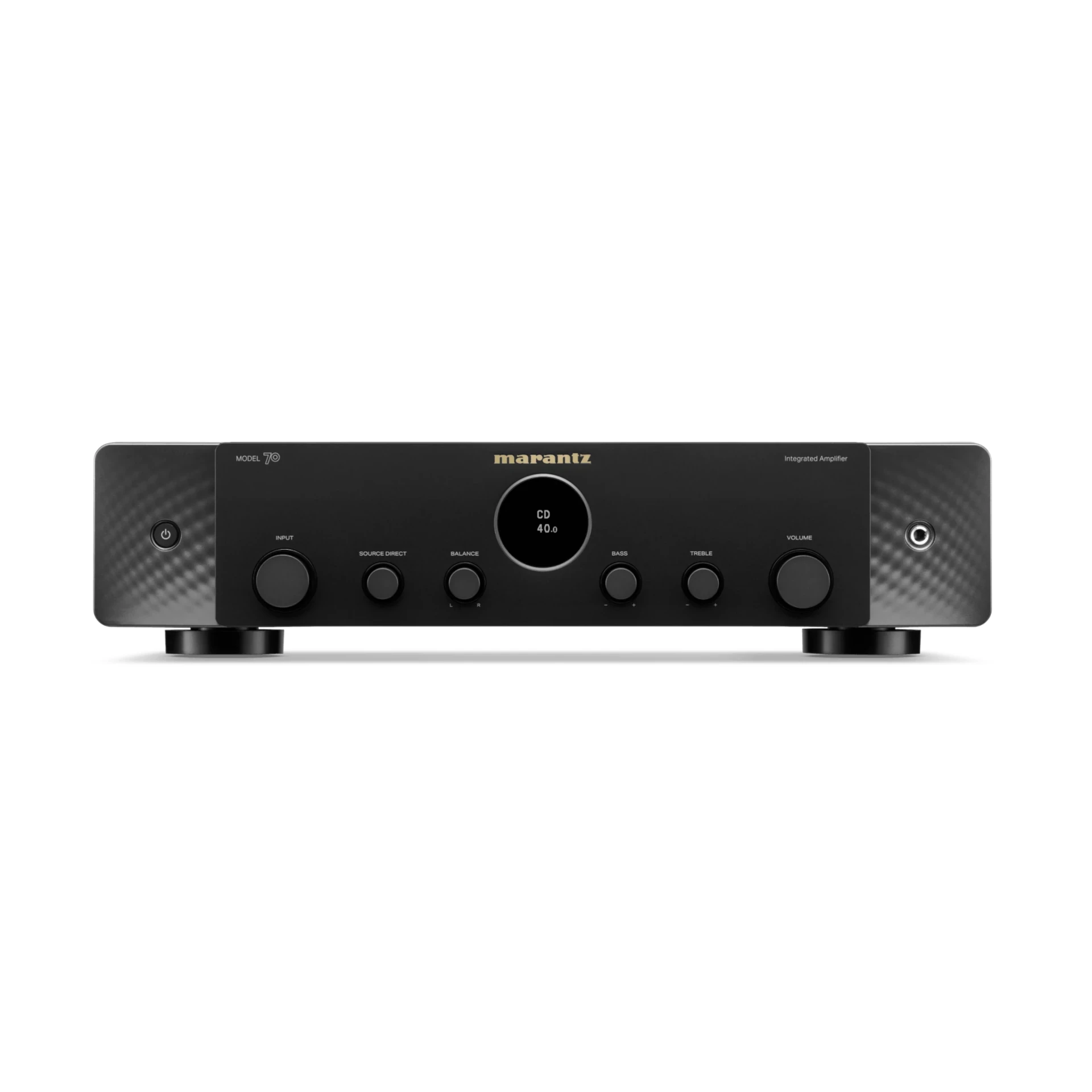 Vollverstärker, schwarz, Hi-Fi, Drehregler, Carbonoptik