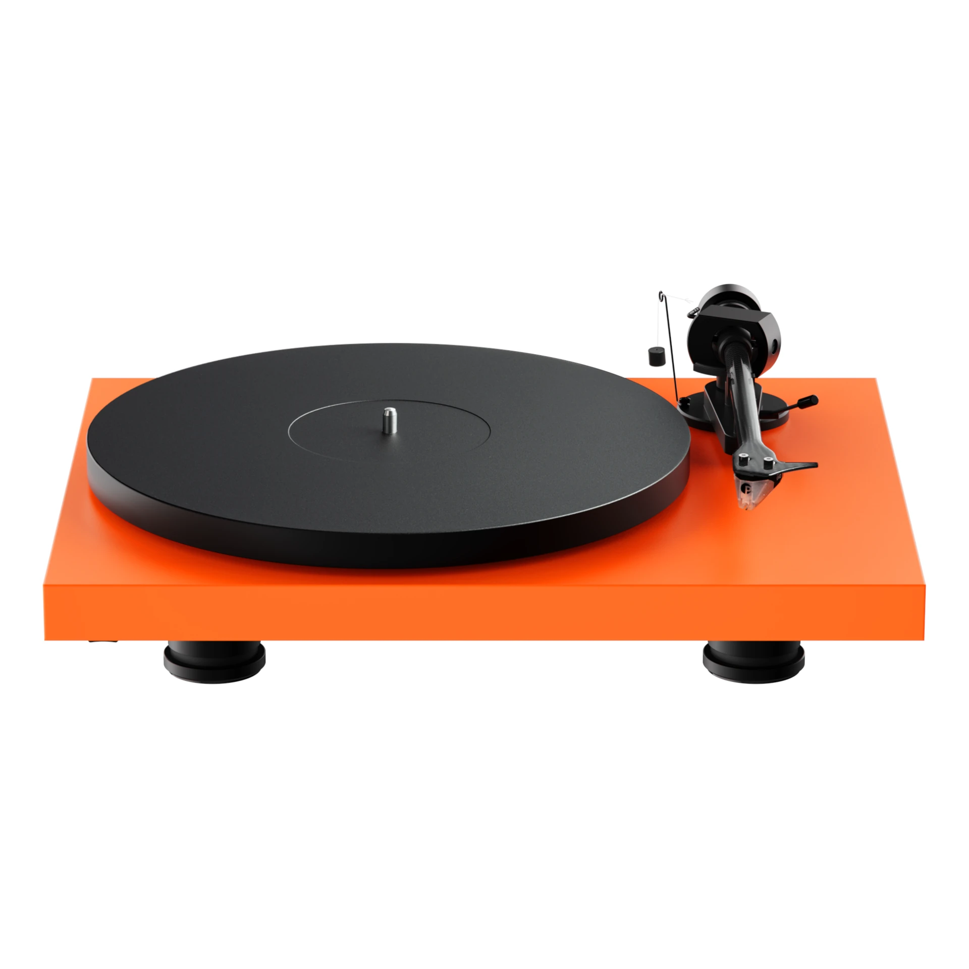 Plattenspieler, Turntable, Orange Base, Tonarm, Platte