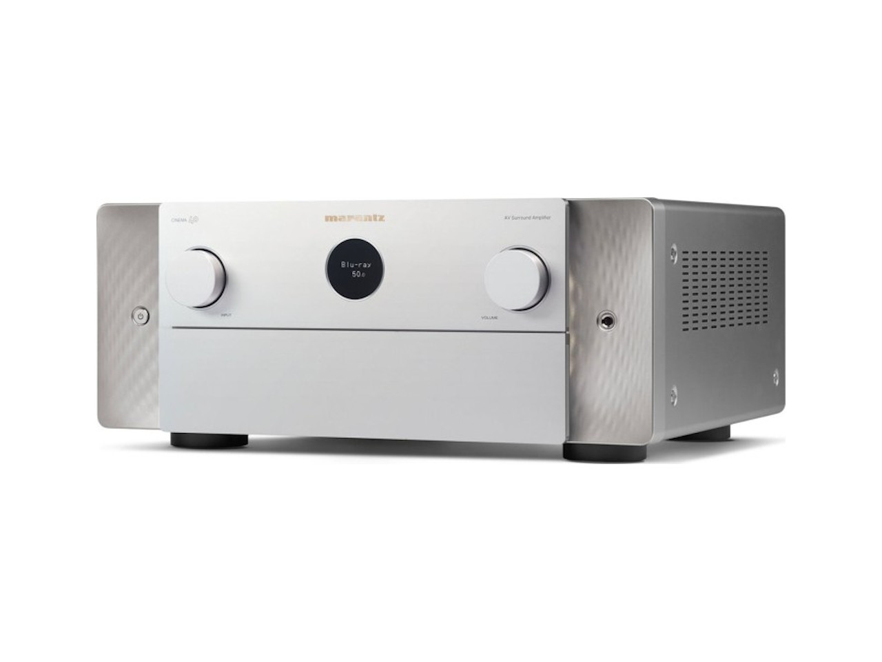 stereo amplifier, silber, blu-ray?, lautsprecherverstaerker, compact, frontpanel, regler