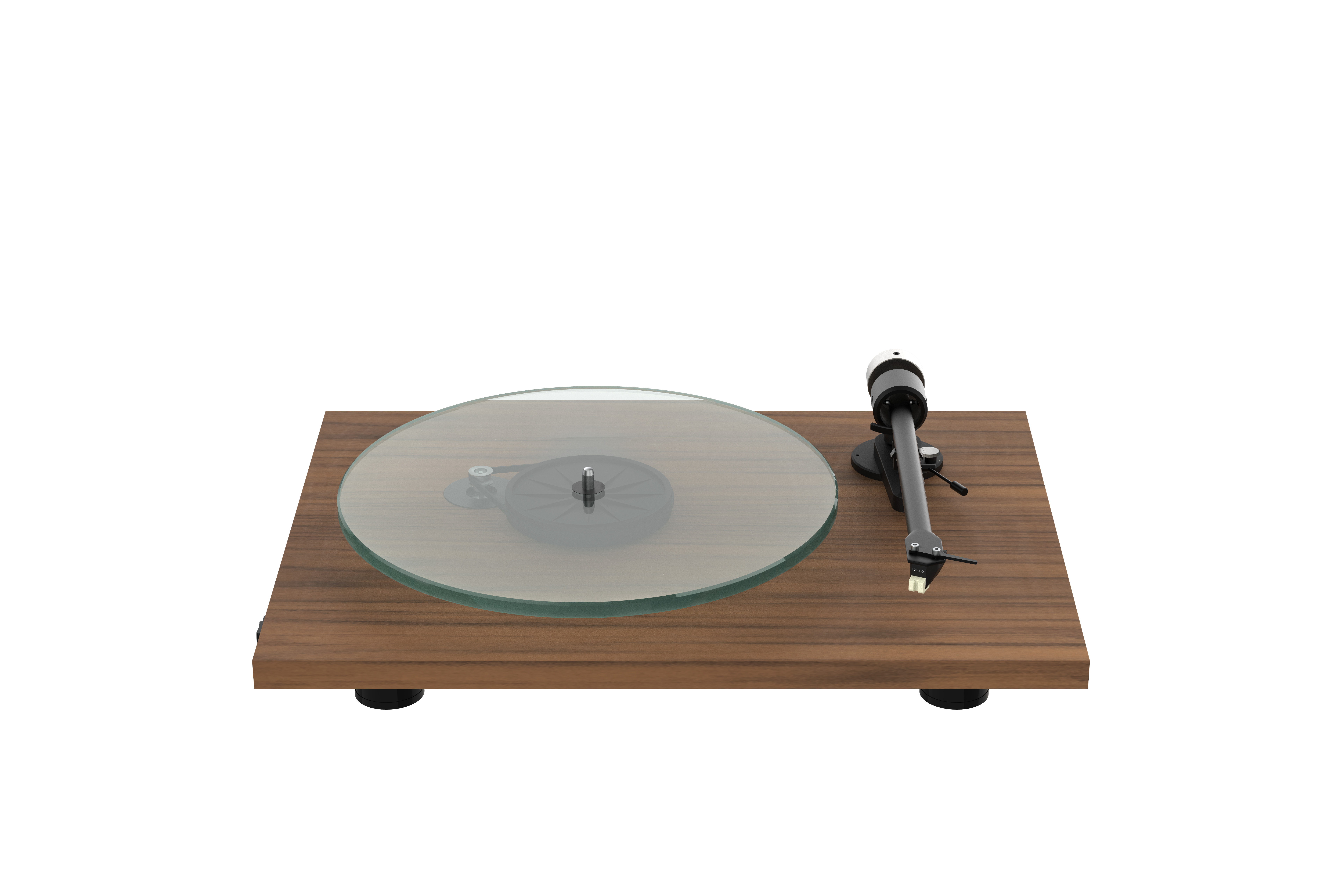 Turntable, Vinylspieler, Holzplatte, Glas-Teller, Tonarm