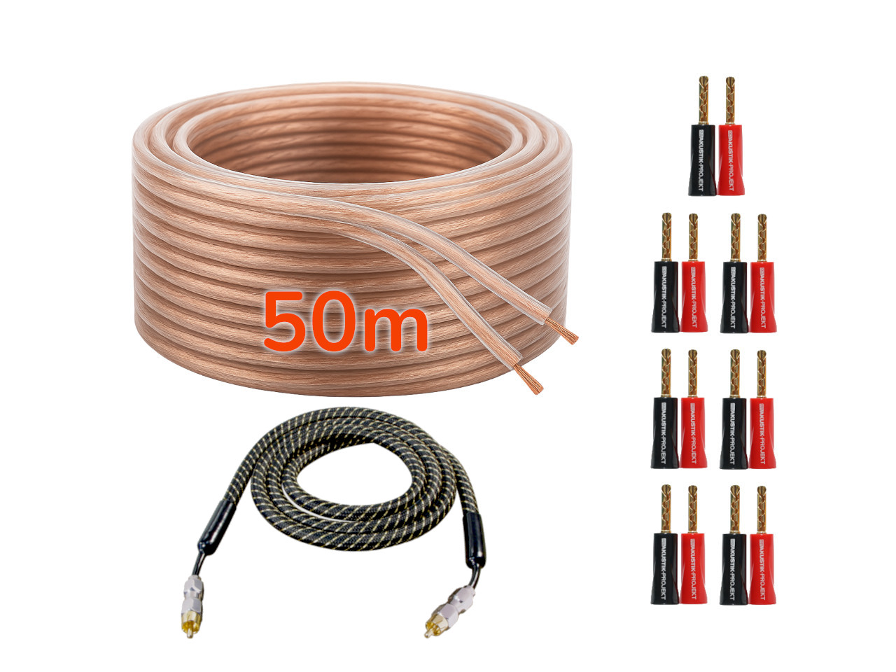 Laufkabel, Cinchkabel, Koaxkabel, Netzwerk, 50m