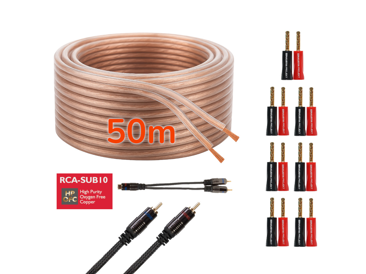 7.1 Heimkino Kabel-Kit Performance OFC Kabel