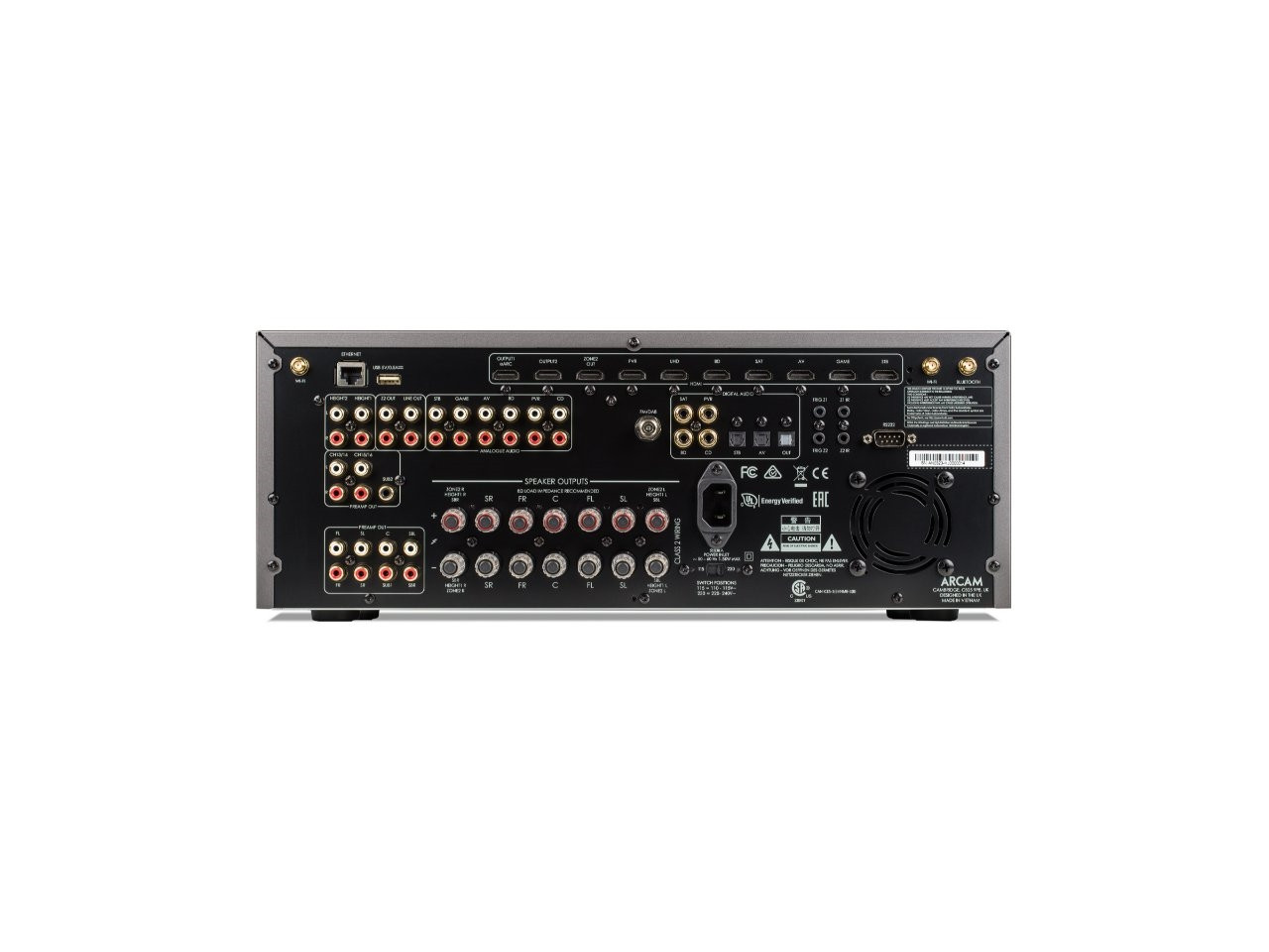 Verstärker, AV-Empfänger, Rückseite, Audioanschlüsse, Rackmontage
