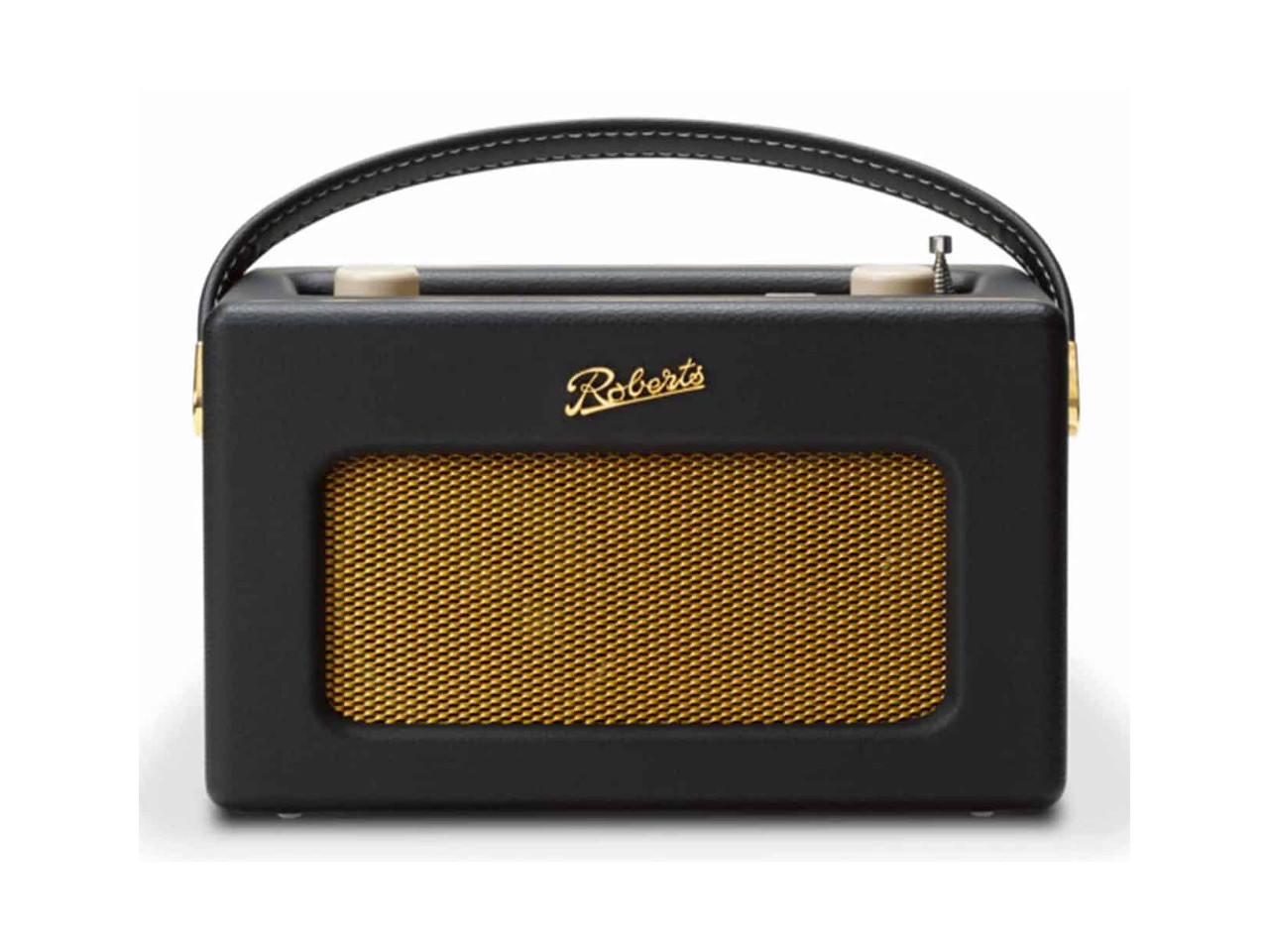 portables Radio, Bluetooth-Radio, goldene Gitter, schwarzes Gehäuse, Tragegriff