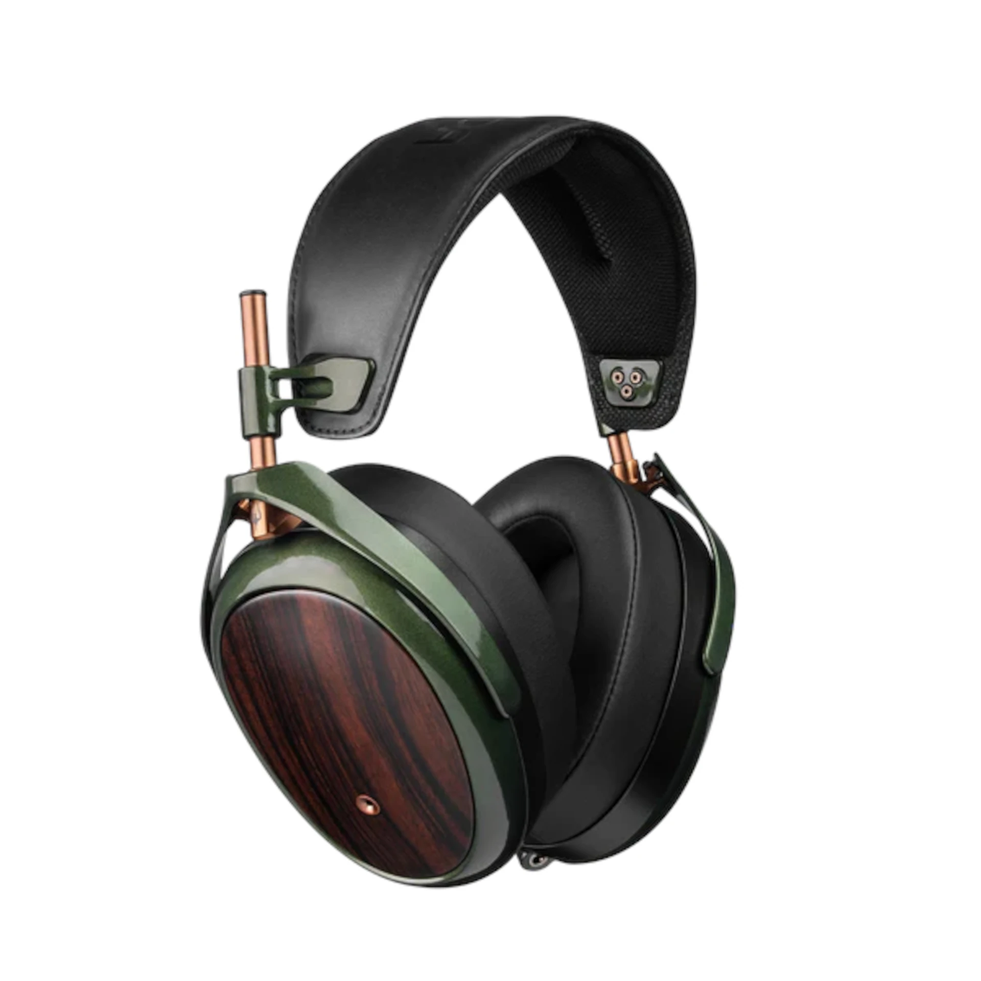 kopfhörer, over-ear, holzoptik, grün, kupfer