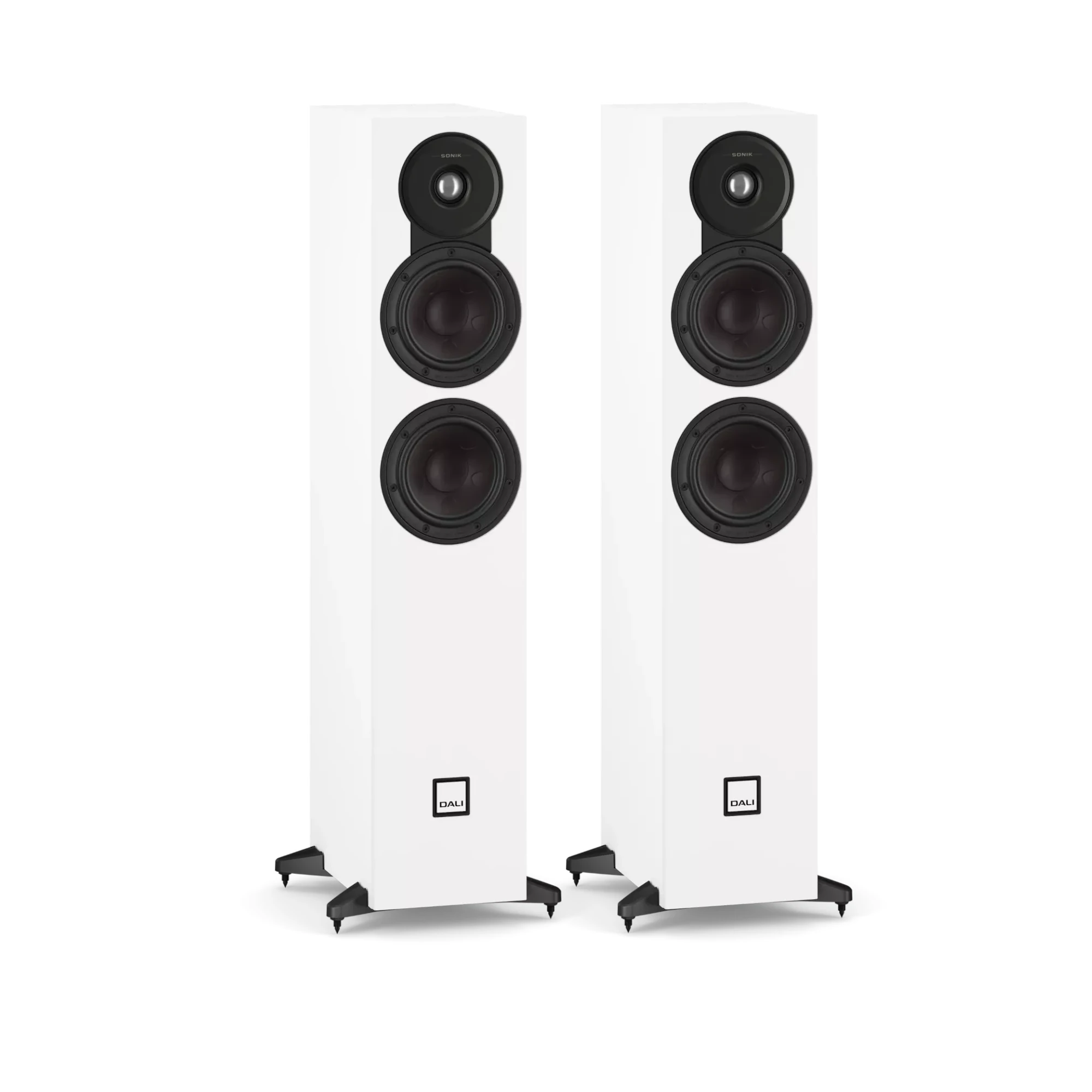 stander-loudspeakers, floorstanding, white, dual-driver, audio