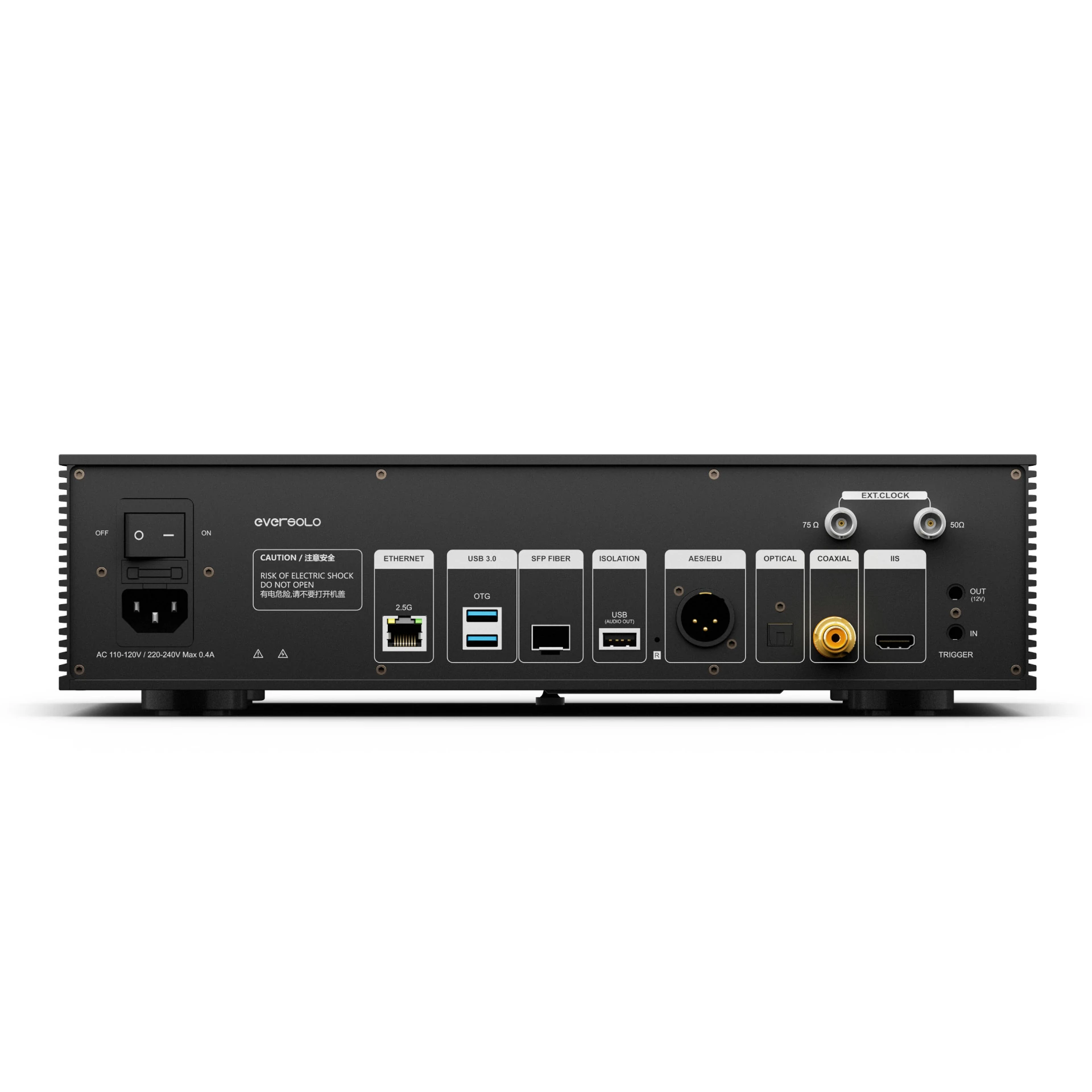 rack-mount, Audio-Video, Rückseite, Ethernet, USB-C