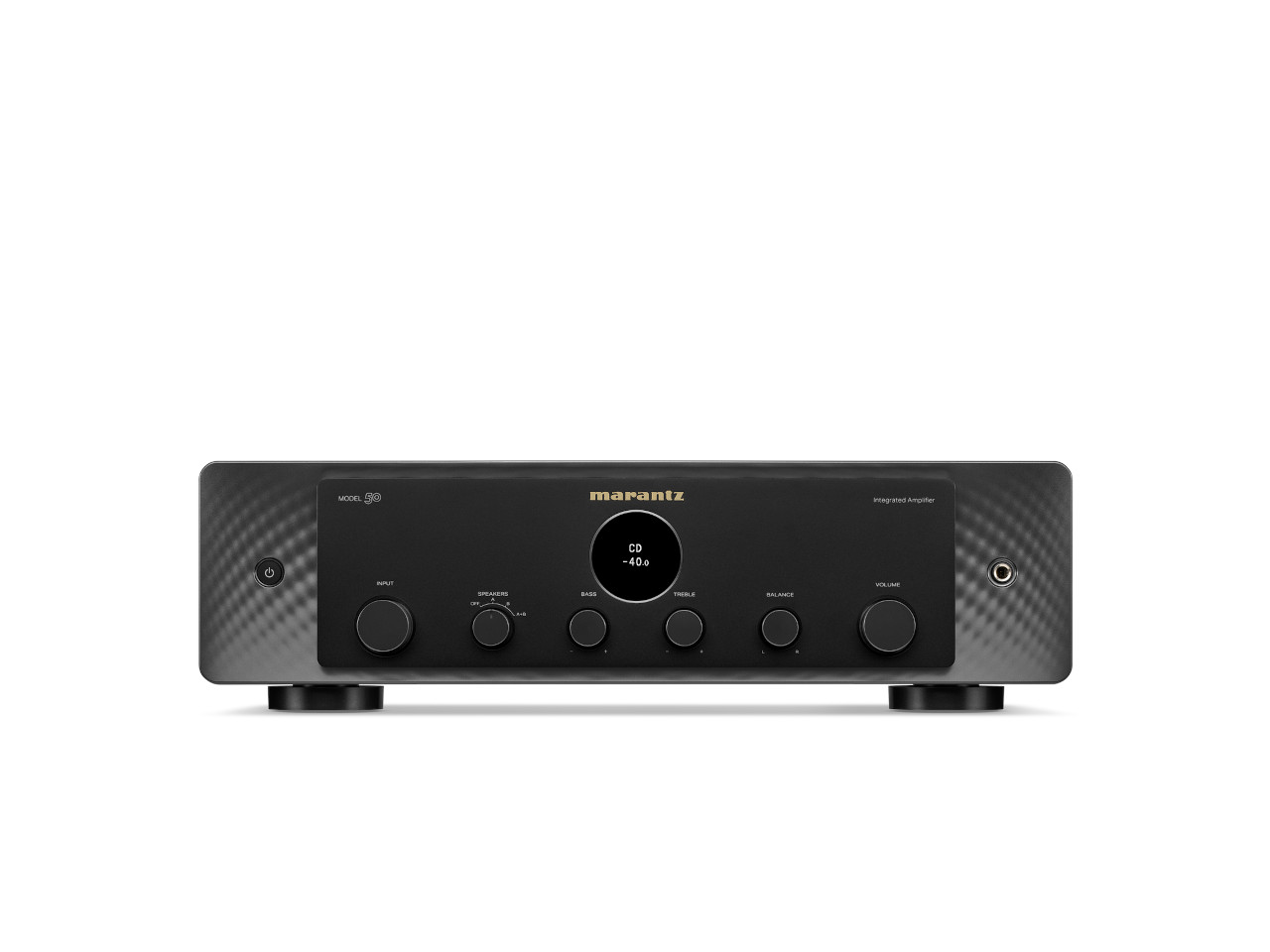 hifi-amp, stereo-amplifier, integrated-amplifier, black, dial-knobs