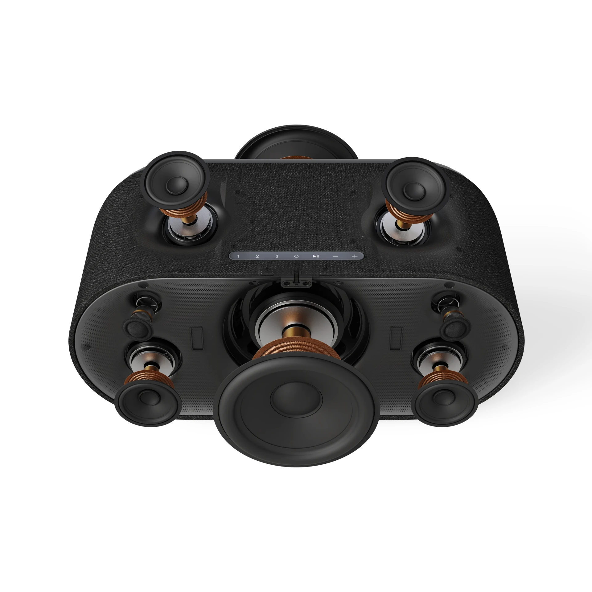 Lautsprecher, Kompakt, Bluetooth-Lautsprecher, Kugelmembran, Holz/Metallic Akzente