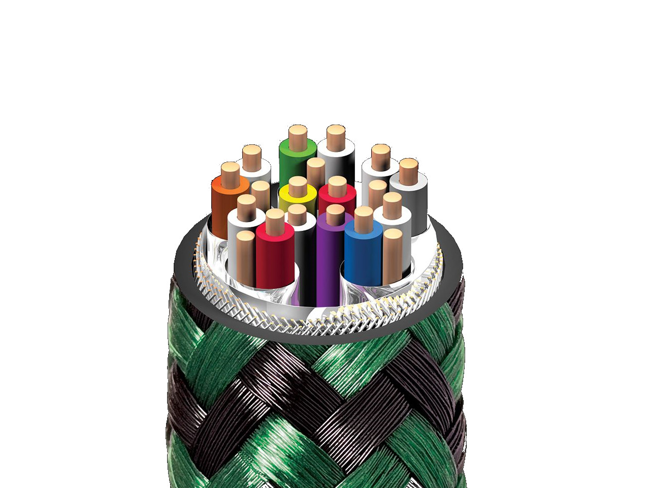 Kabel, Draht, Querschnitt, Mehrdraht, Mehrfarbig