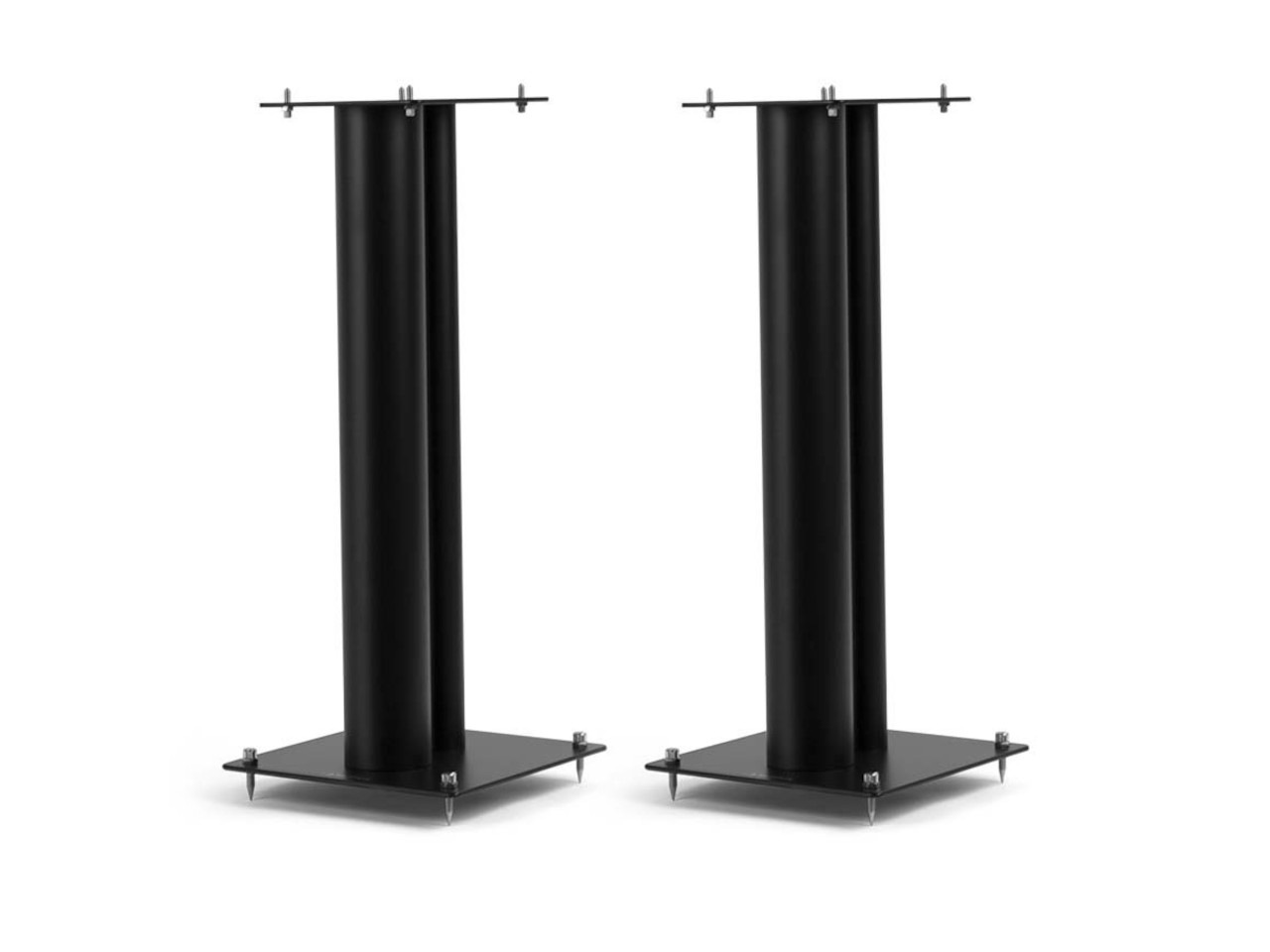 Standfuß, Höhenversteller, Stiletto-Design, Schwarze Säulen, Montagebasis