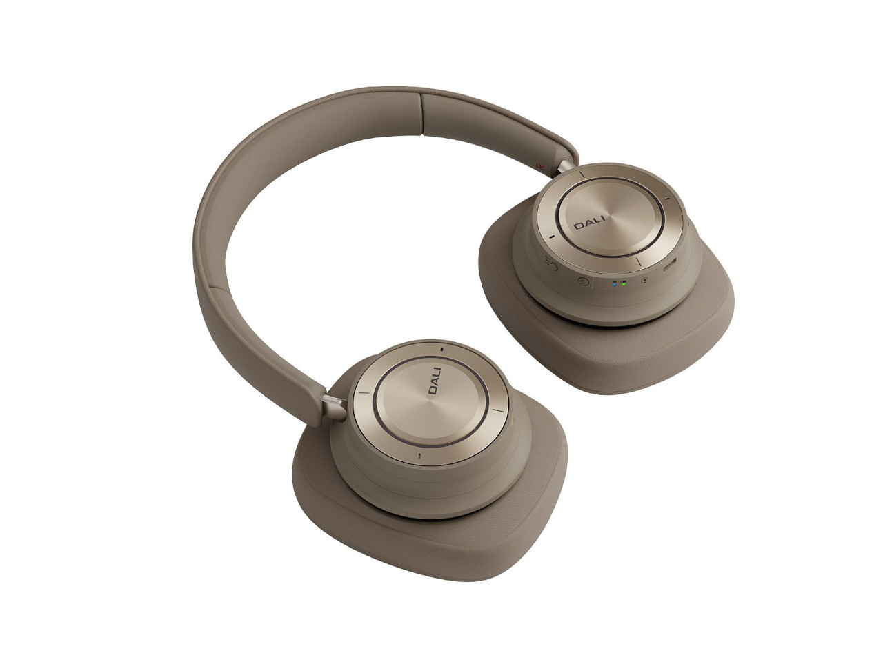 kopfhörer, over-ear, kabellose, beige, metallic