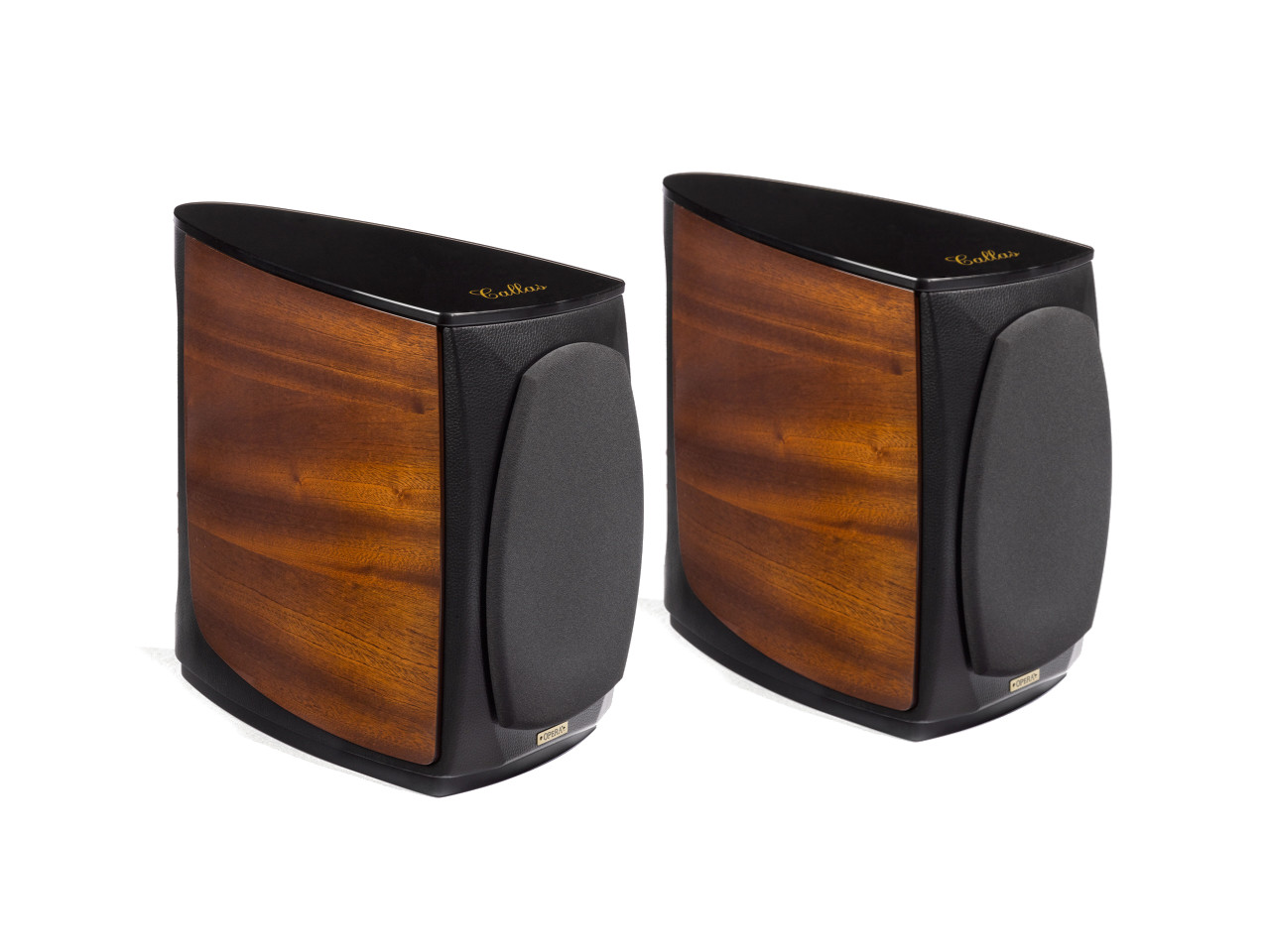 Lautsprecher, Stereo, Holzpaneele, schwarzer Gehäuse, Paar
