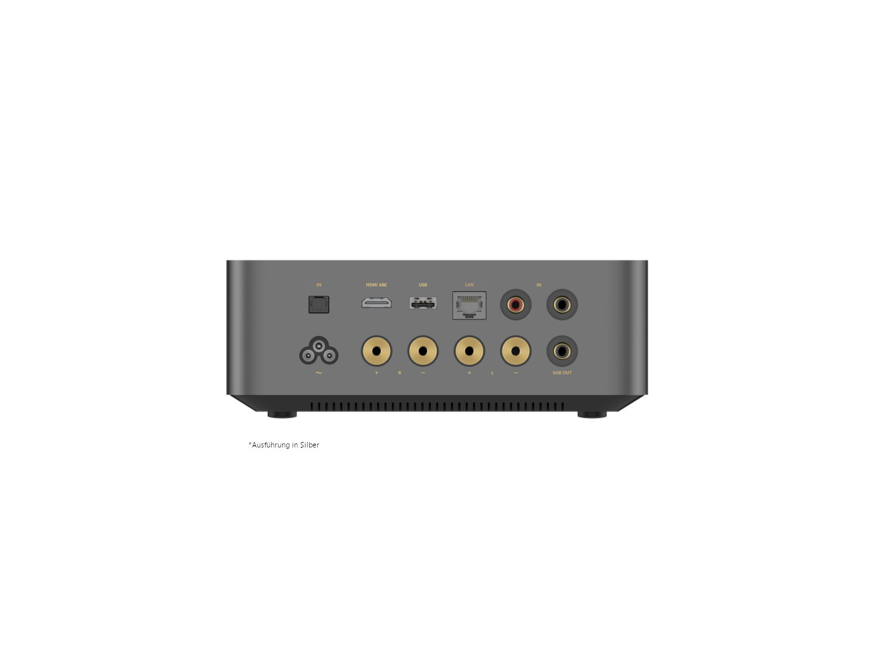 AV-Empfänger, Rückseite, HDMI, RCA-Anschlüsse, Silber