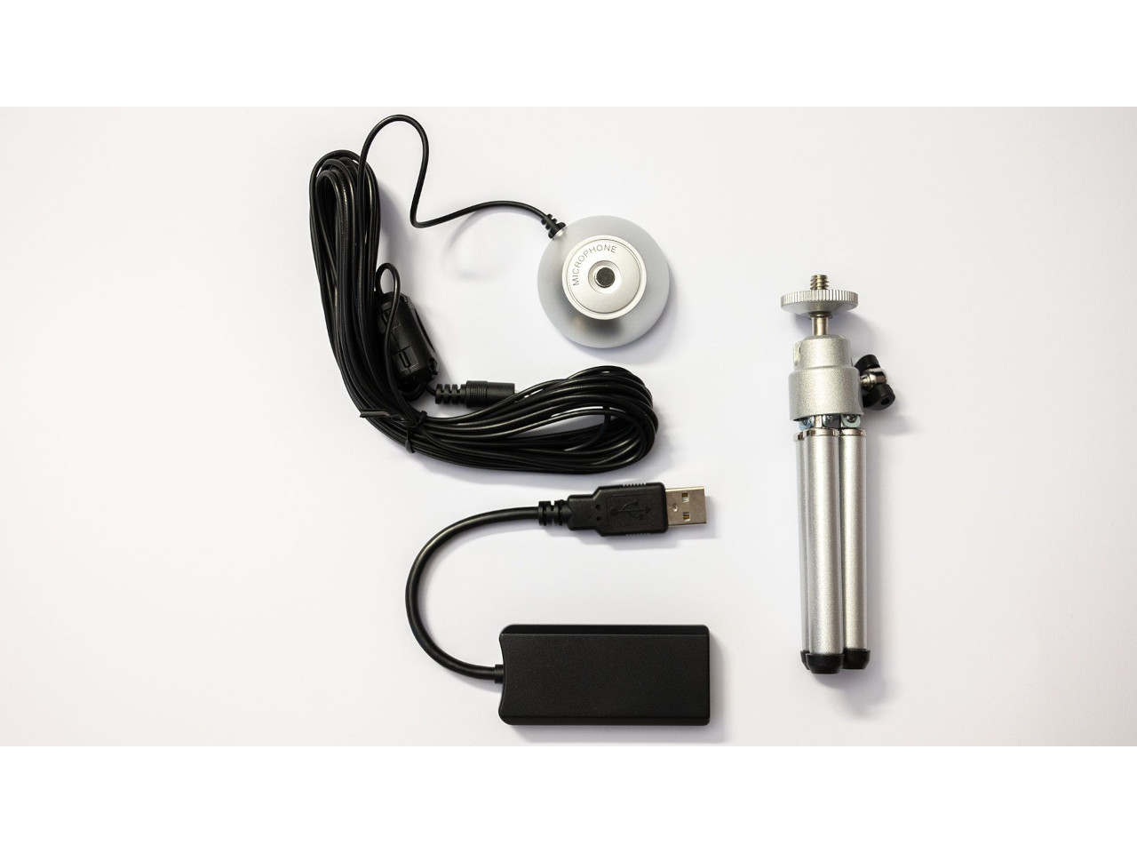 webcam, Mikrofon, Stativ, USB, Adapter