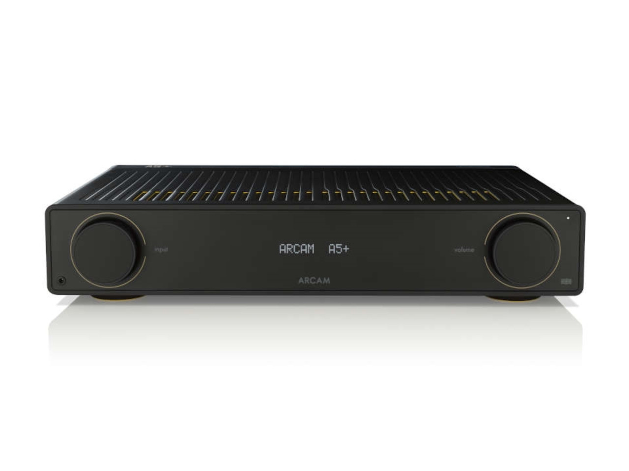 stereo-Verstärker, Hi-Fi-Verstärker, schwarzer Gehäuse, Frontplatte, oder-Knöpfe