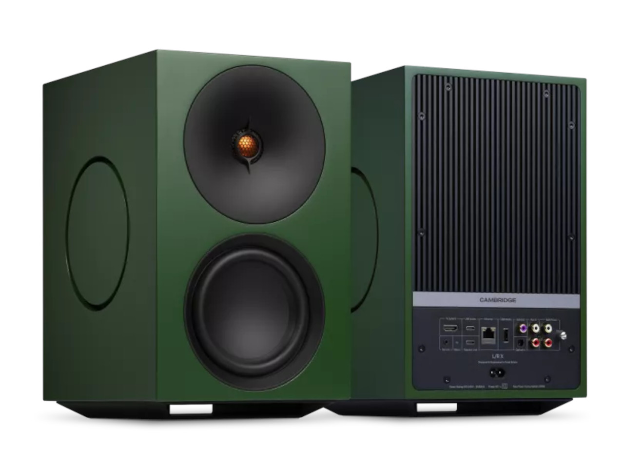 Aktivbox, Kabelgebundener Lautsprecher, 2-Wege-Lautsprecher, Grün, Cambridge Marke sichtbar auf Rückseite