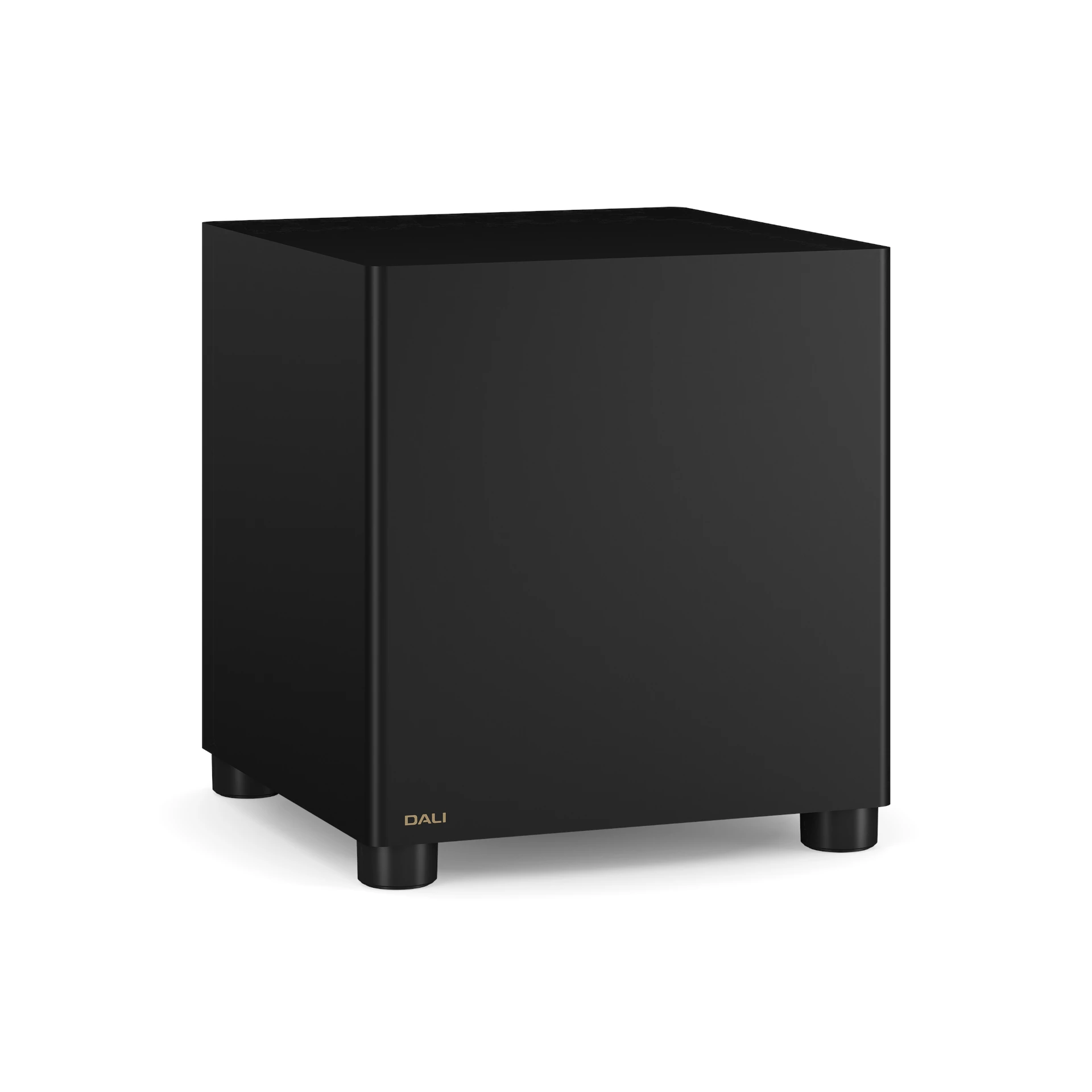 Subwoofer, Schwarzes Gehäuse, Standfüße, Audio-Lautsprecher