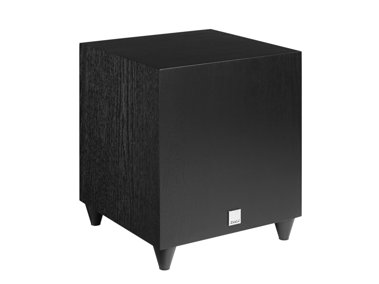Subwoofer, Schwarz, Holzoptik, Cube-Gehäuse, Aufrechte Füße