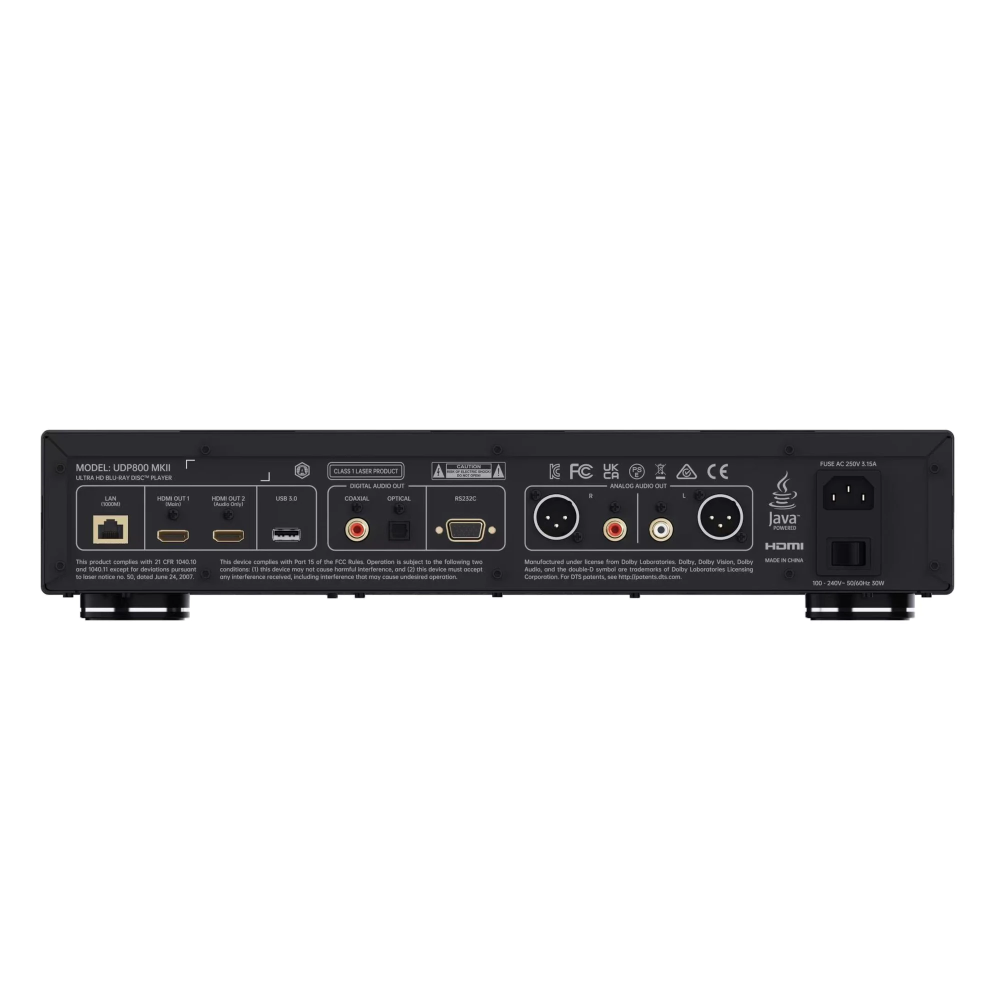 AV-Empfänger, Rückseite, HDMI Eingang, XLR-Ausgänge, Netzanschluss