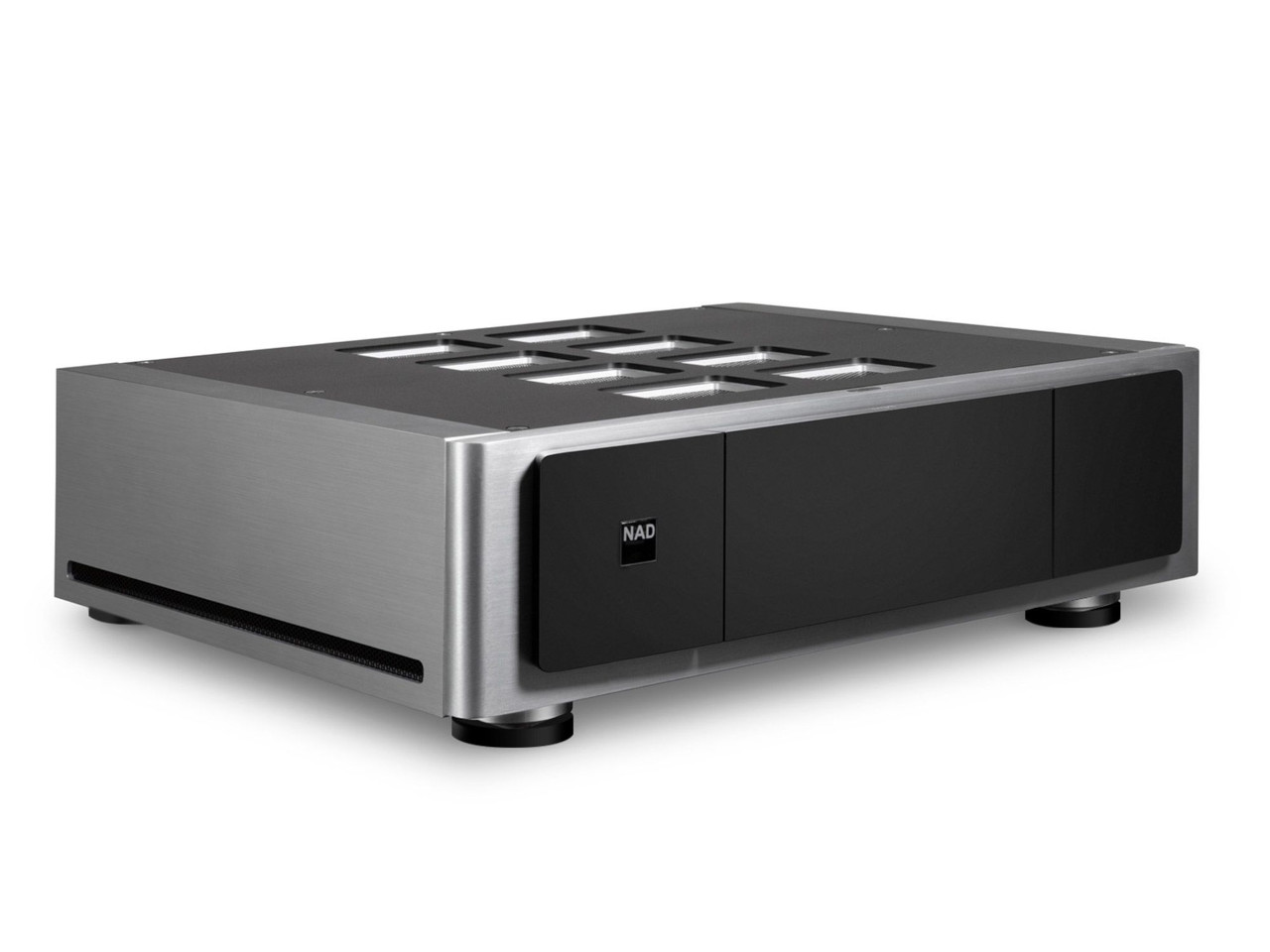 stereo amplifier, hifi amplifier, silver black, rack-mount, usb-free