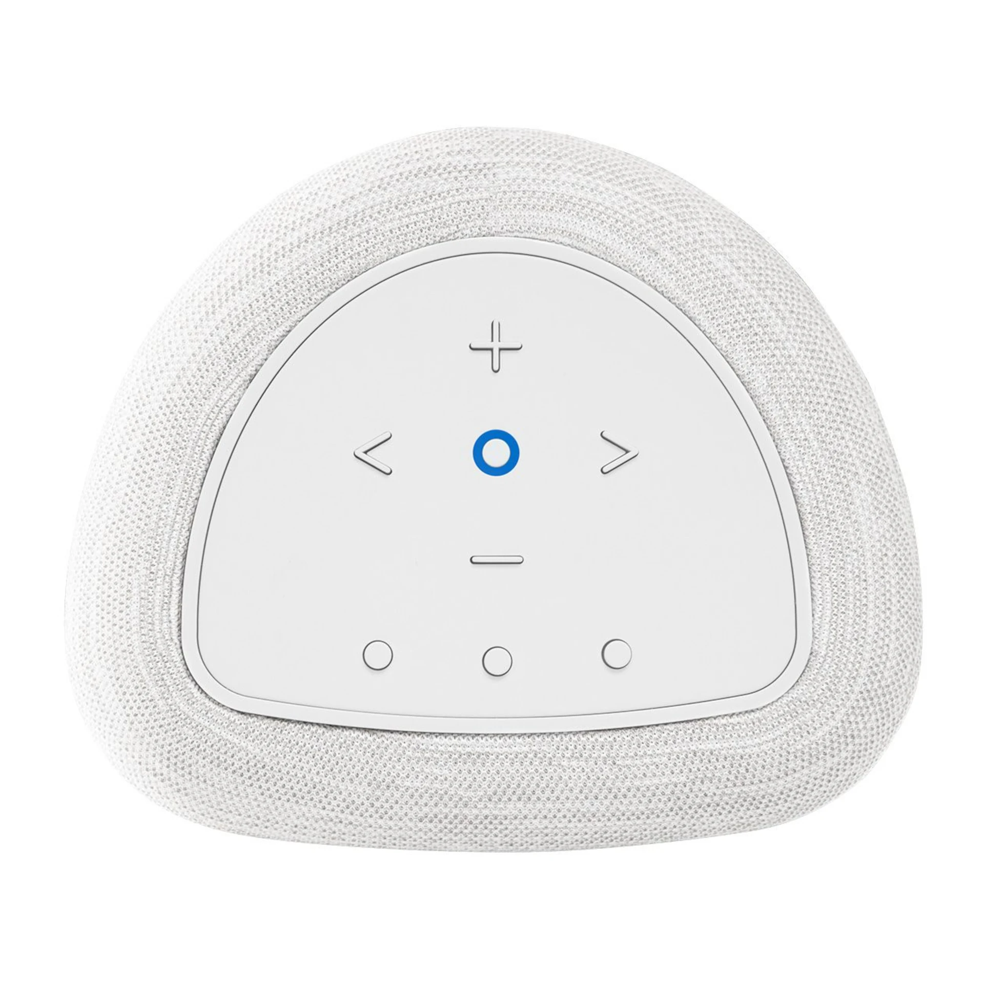 Smart Speaker, Dreieckform, Stoffabdeckung, Weiß, Bedienfeld
