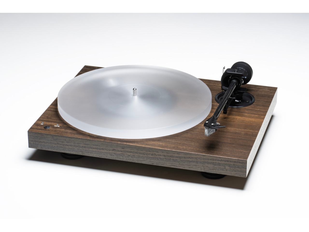 Plattenspieler, Turntable, Holzoptik, Silber Plattenteller, Tonarm